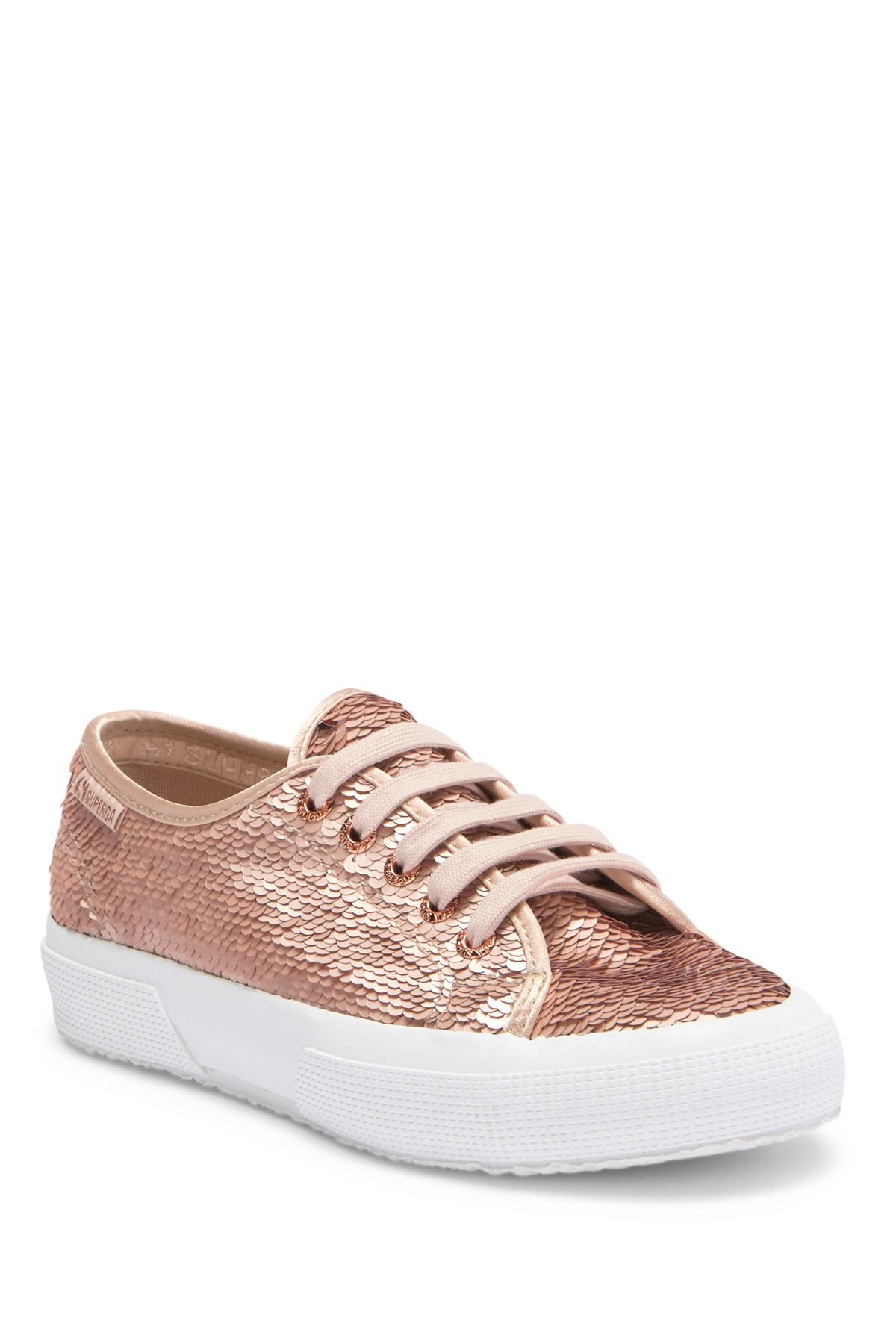 superga rose gold sequin
