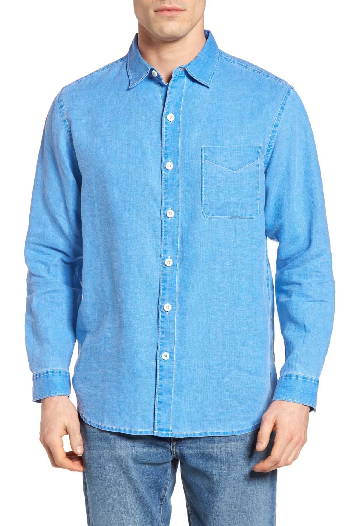 Lyst - Tommy Bahama Sea Glass Breezer Original Fit Linen Shirt in Blue ...