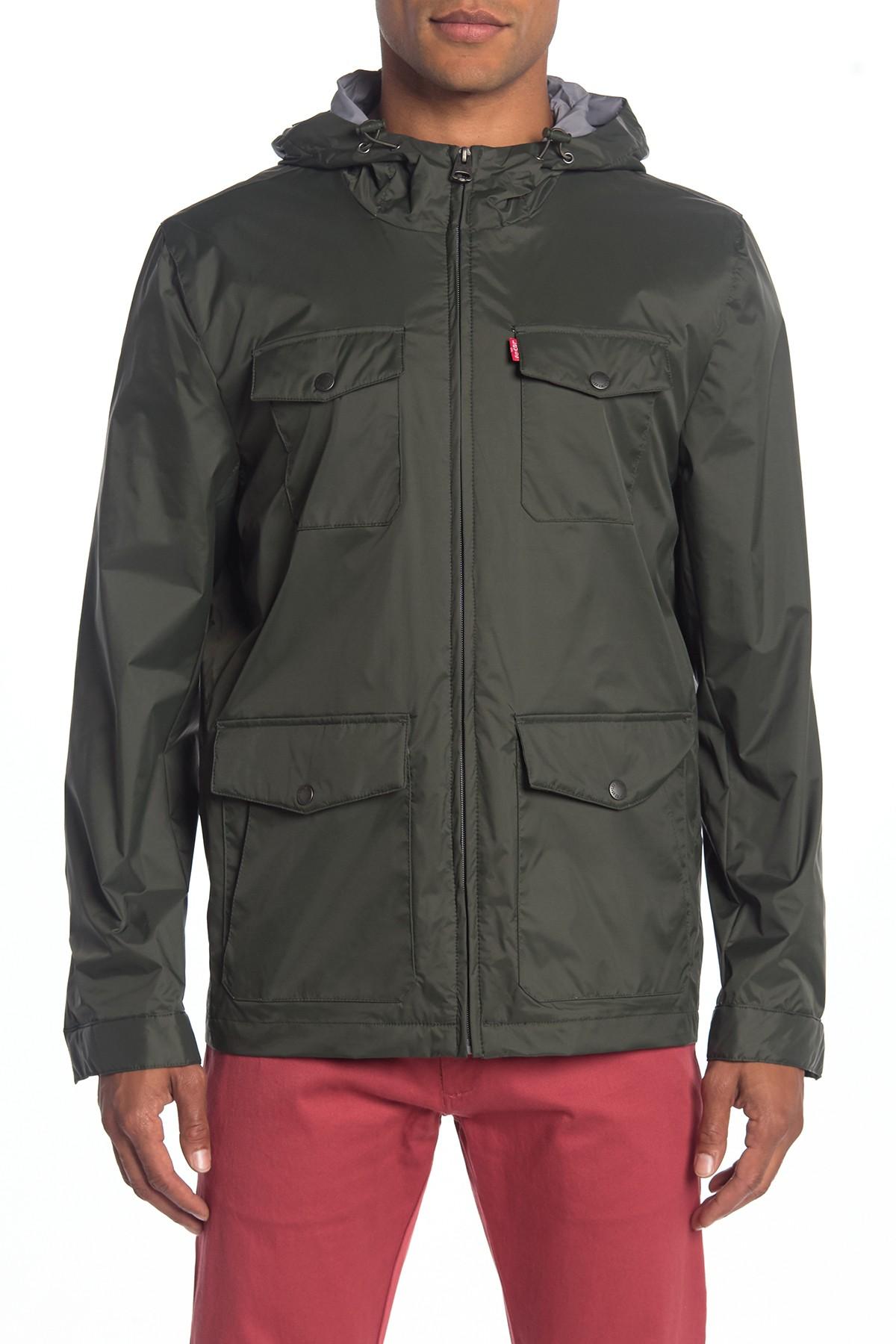 levi's nylon 4 pocket rain jacket