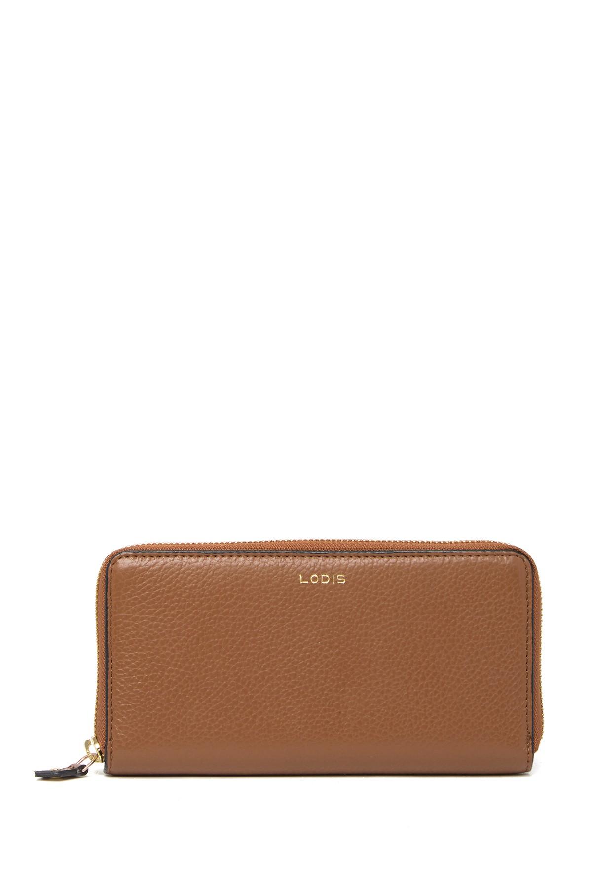 Lodis Zip Around Leather Wallet in Brown Lyst