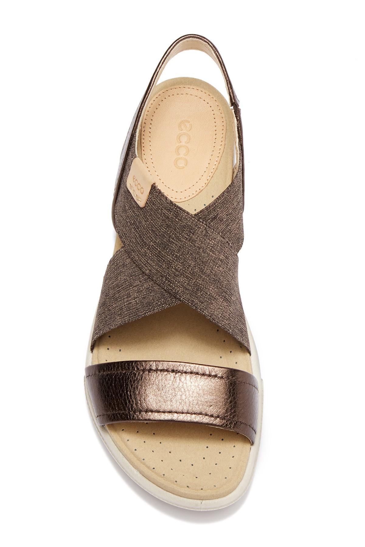 Ecco Leather Damara Cross-strap Sandal in Brown - Lyst