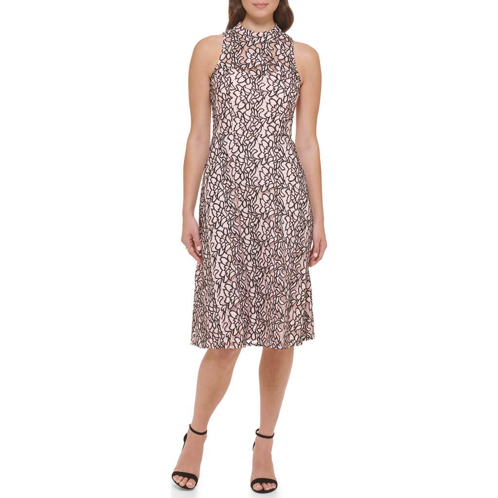 Kensie Two-Tone Lace Sleeveless Fit & Flare Dress | Lyst
