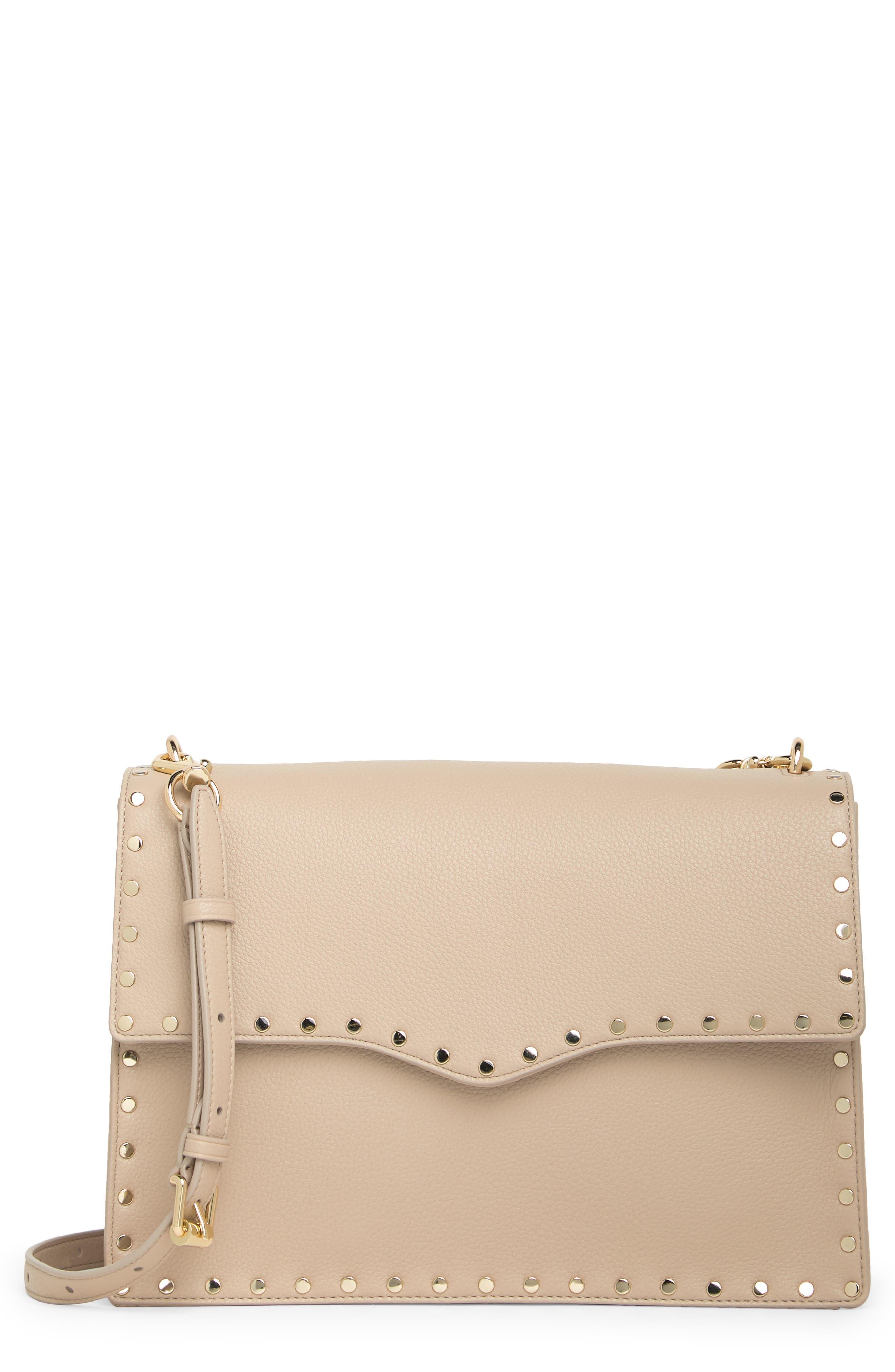 Rebecca Minkoff Nanine Leather Messenger Bag in Natural | Lyst