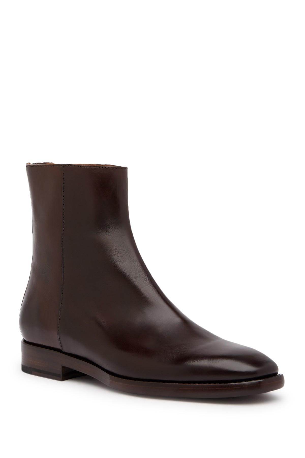 frye wright back zip leather boot