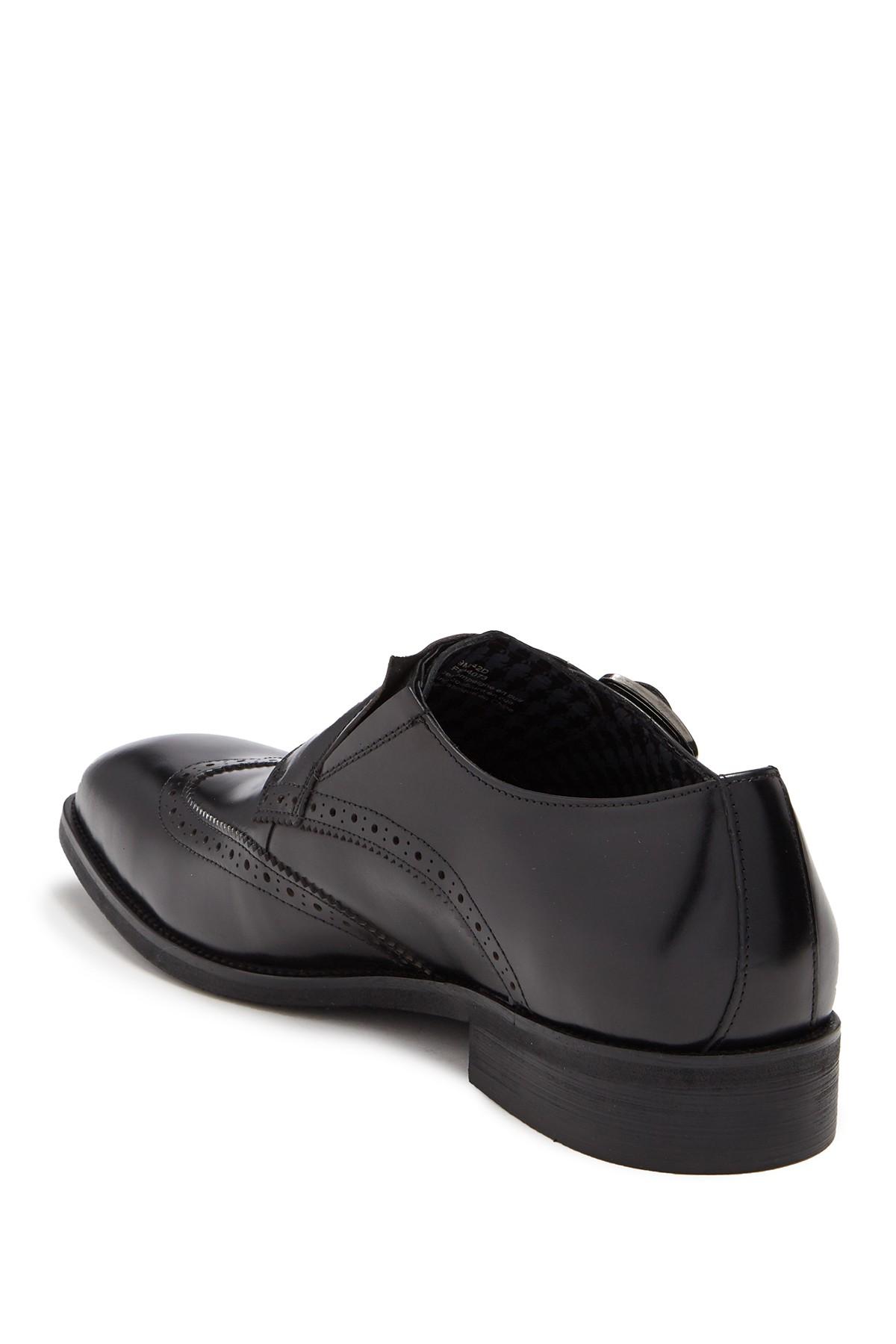 Karl Lagerfeld Wingtip Monk-strap Leather Dress Shoe in Black for Men ...