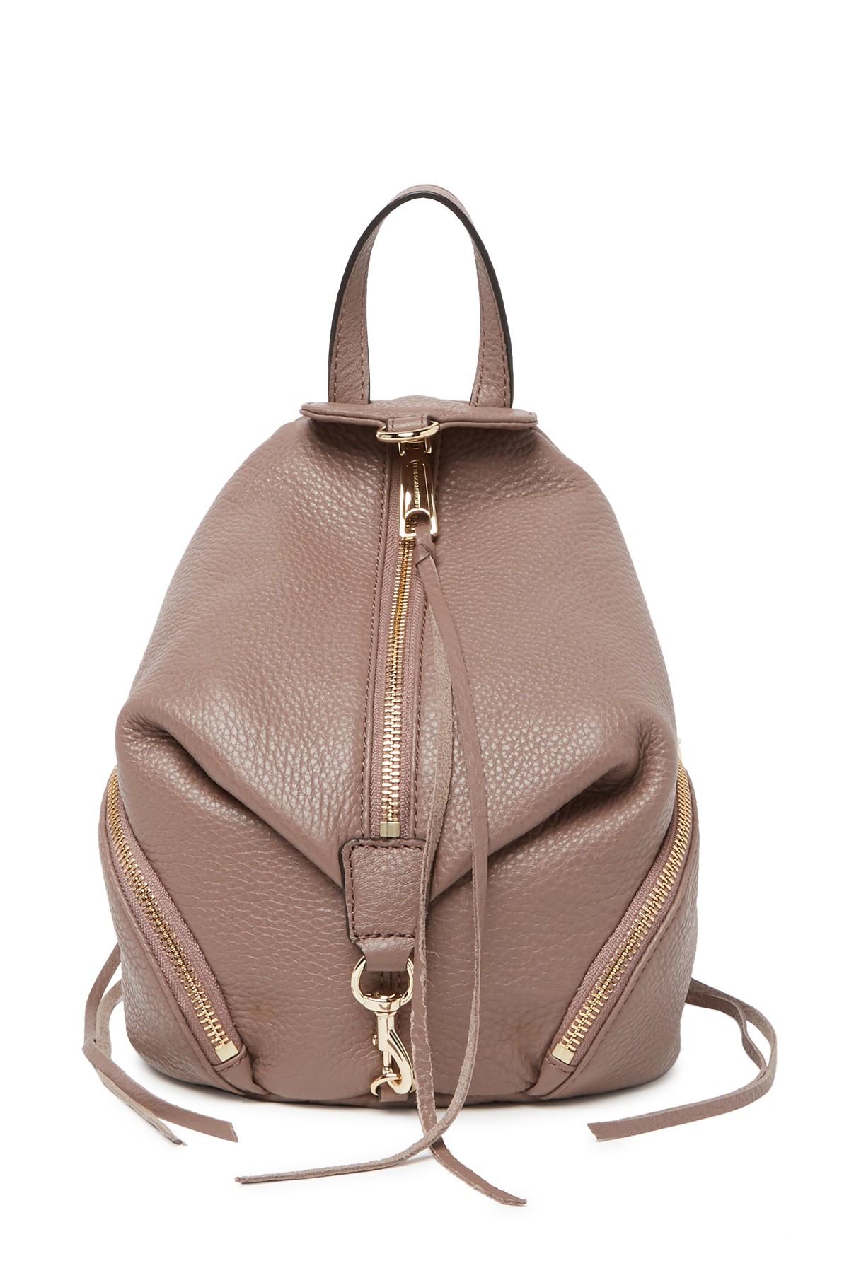Rebecca Minkoff Convertible Mini Julian Backpack in Brown Lyst