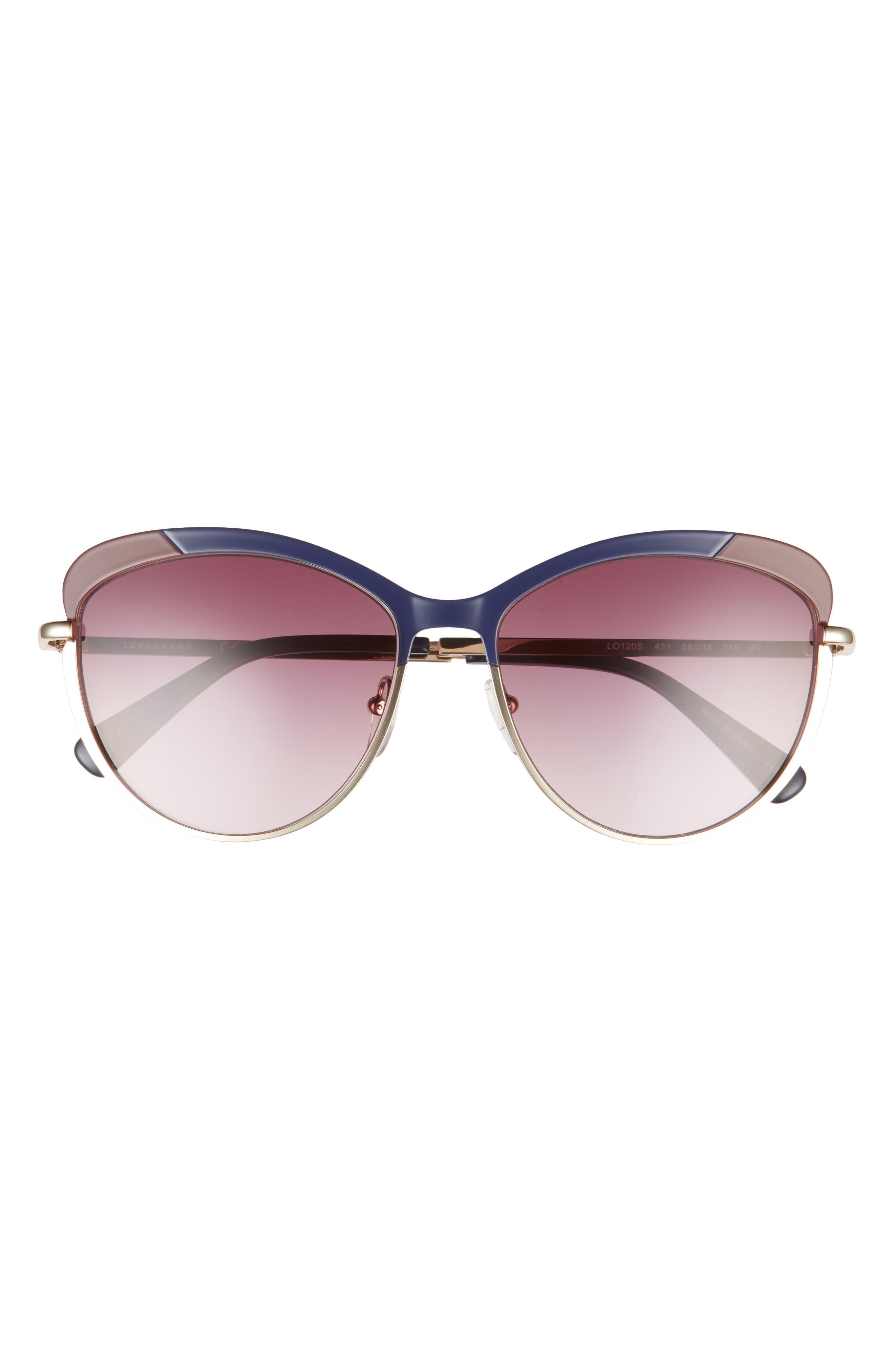 Longchamp Heritage 58mm Gradient Butterfly Sunglasses In Blue/burgundy At Nordstrom  Rack | Lyst