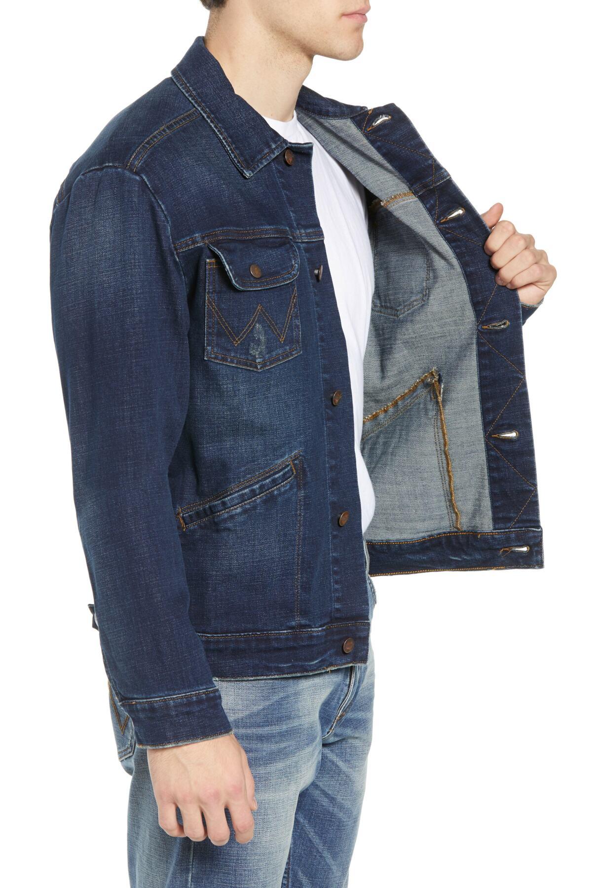 Wrangler Heritage Denim Jacket in Dark Wash (Blue) for Men - Lyst