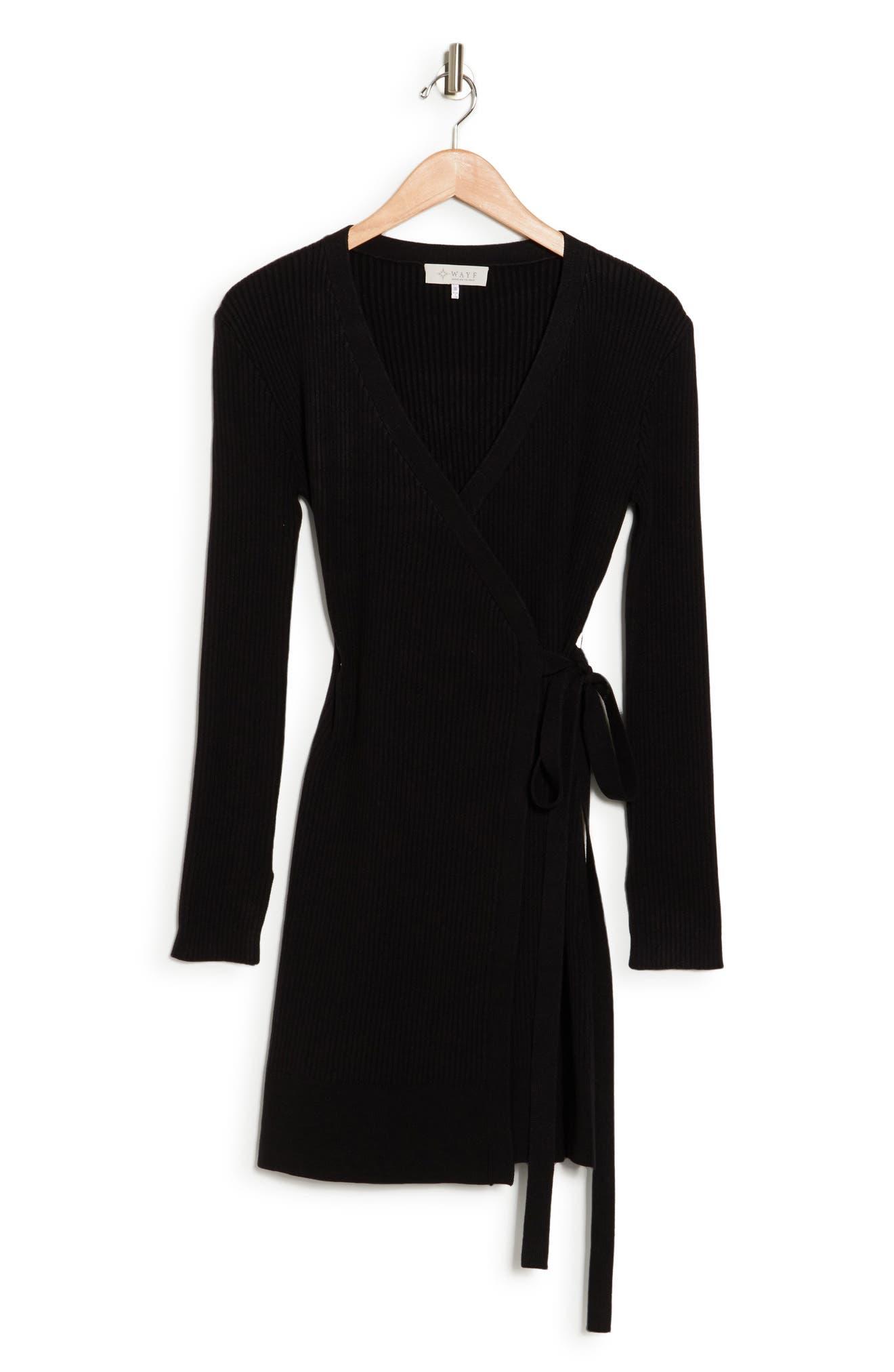 Wayf long clearance sleeve wrap dress
