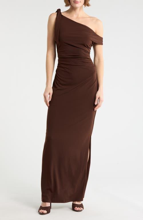 open lace back dress Women's Black One Shoulder Midi Dress