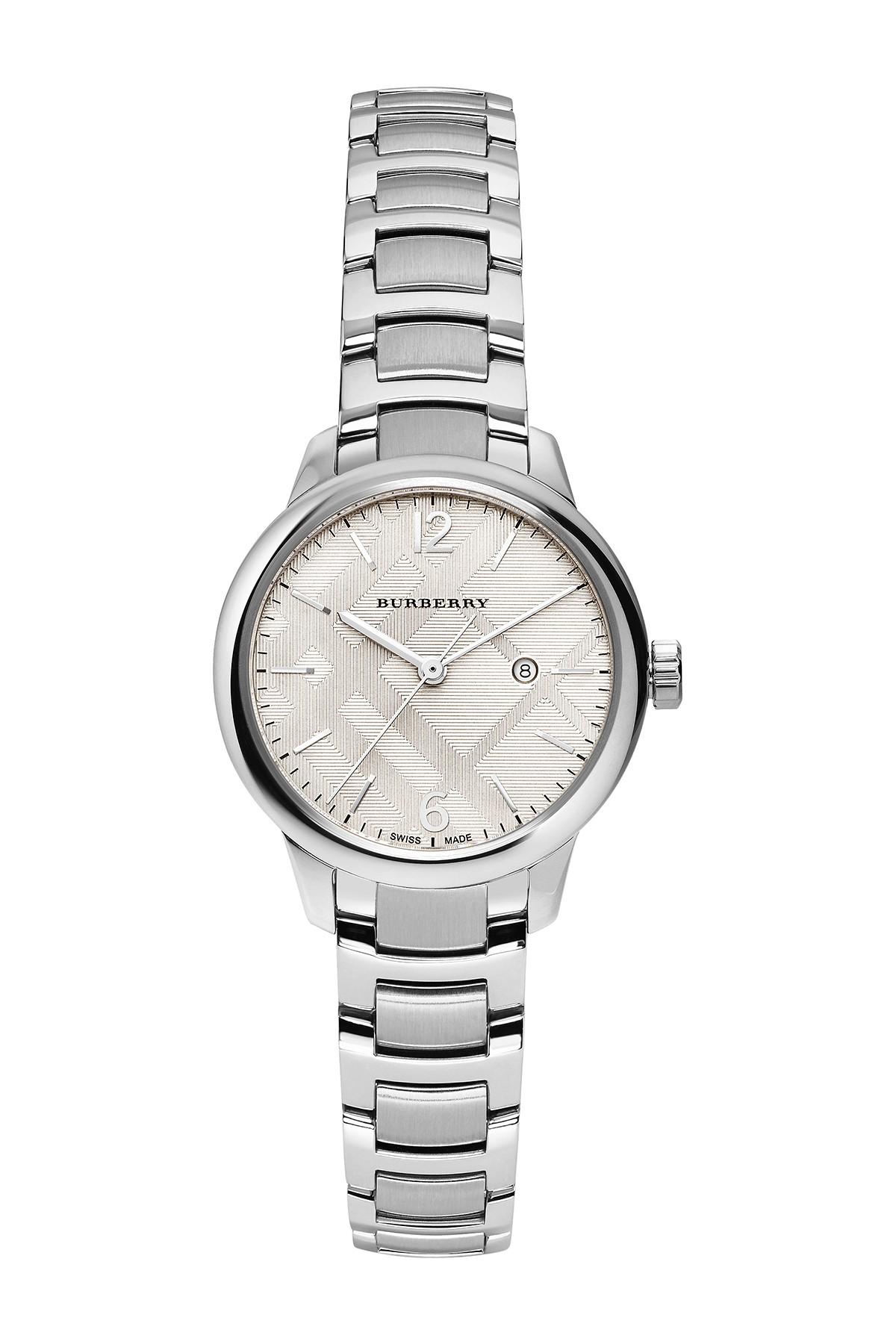 burberry silver womens watch