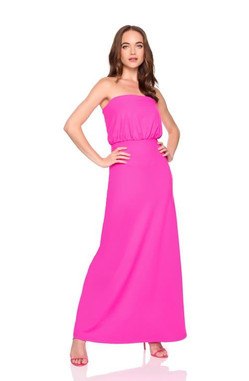 strapless open back dress Coco Strapless Pink Floral Midi Cocktail Dress main image 0