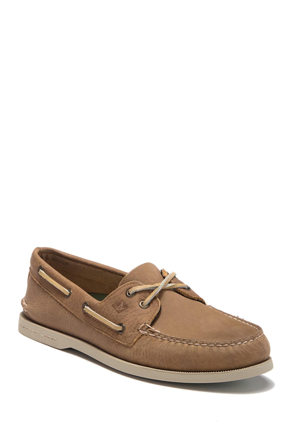 Sperry Top Sider Leather Authentic Original 2 Eye Richtown Boat Shoe In Taupe Brown For Men Lyst 7206