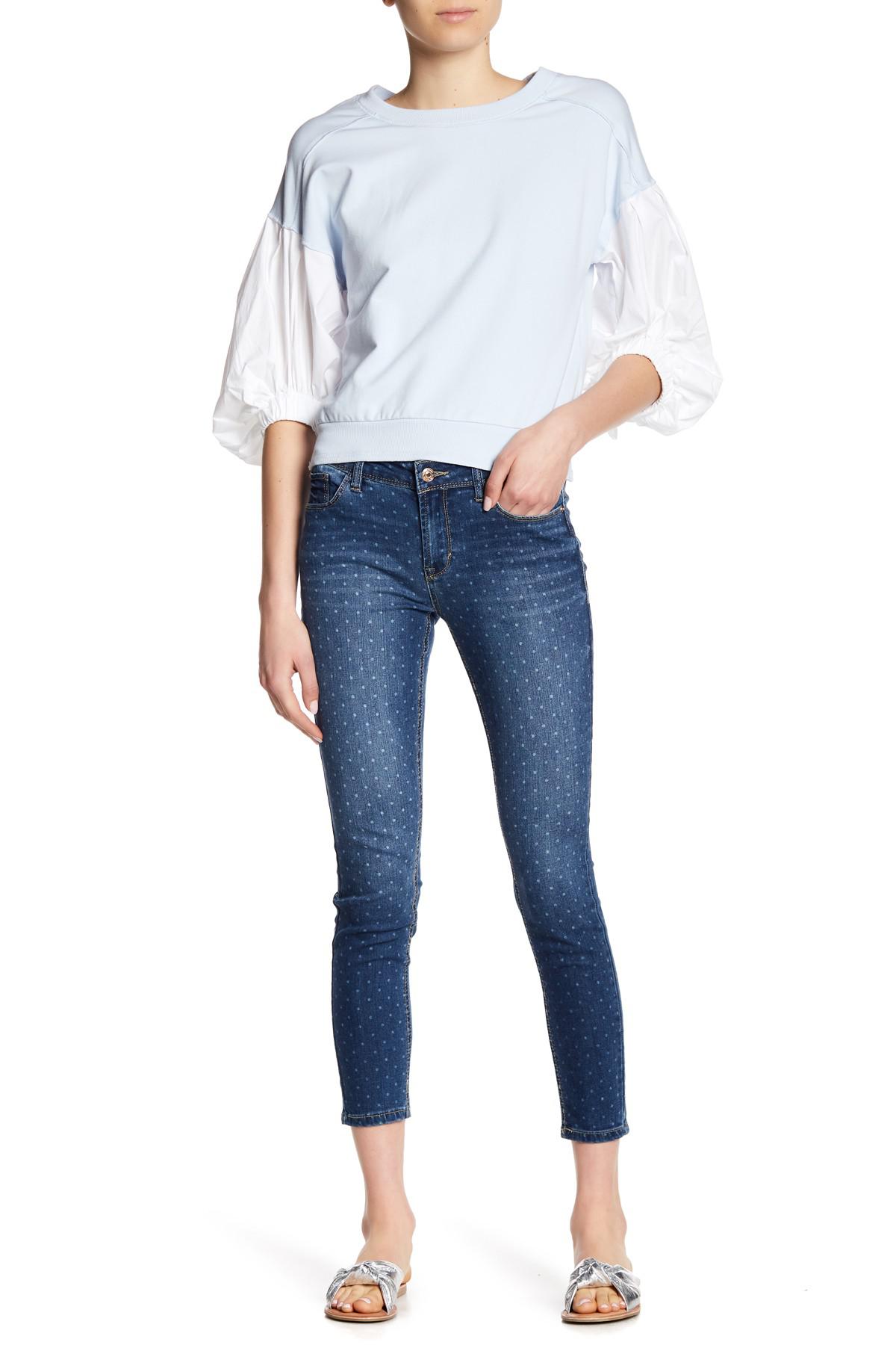 Kensie Denim Effortless Ankle Dot Skinny Jeans in Blue - Lyst