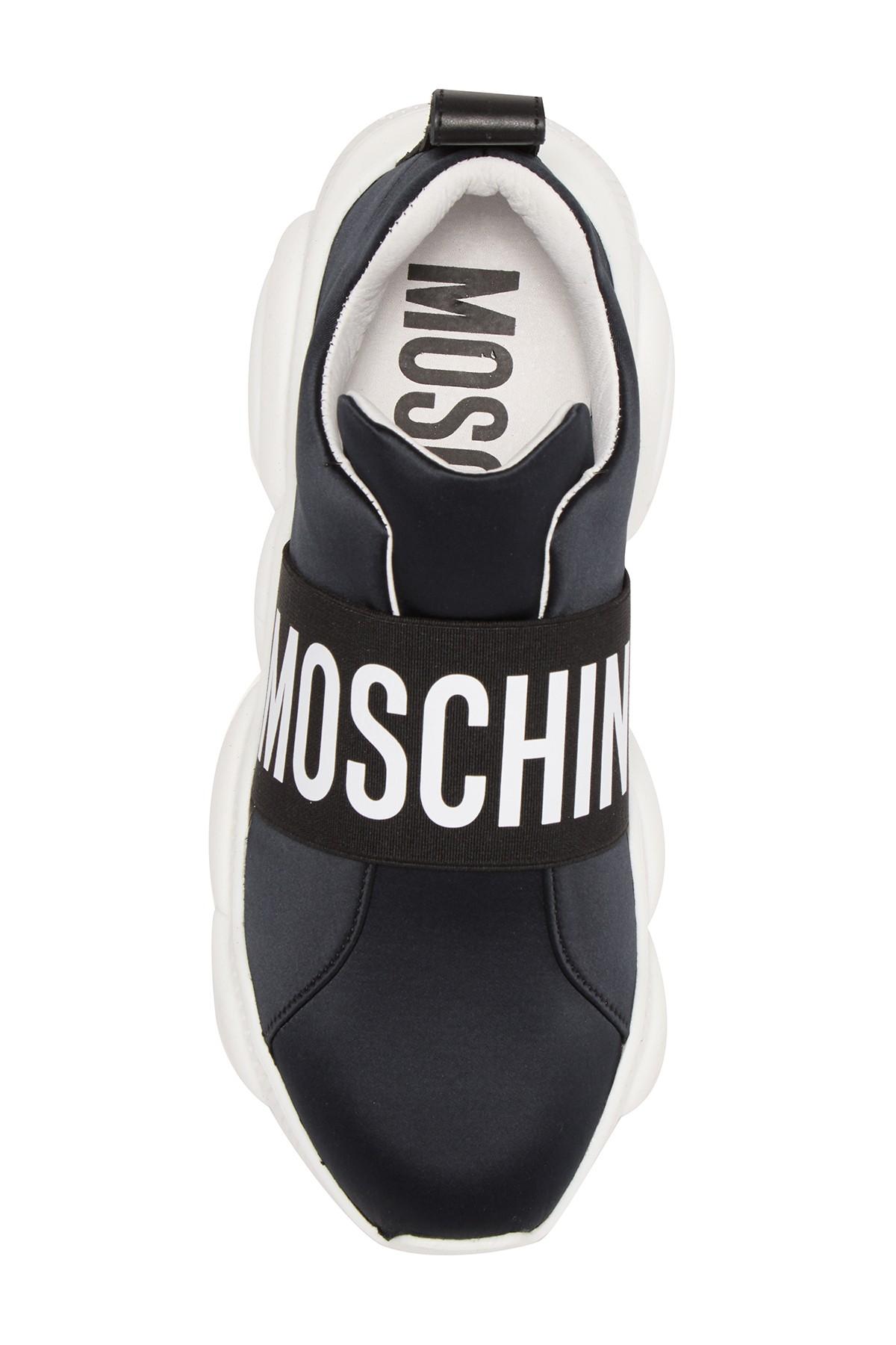 Moschino Logo Slip On Trainers in Black | Lyst