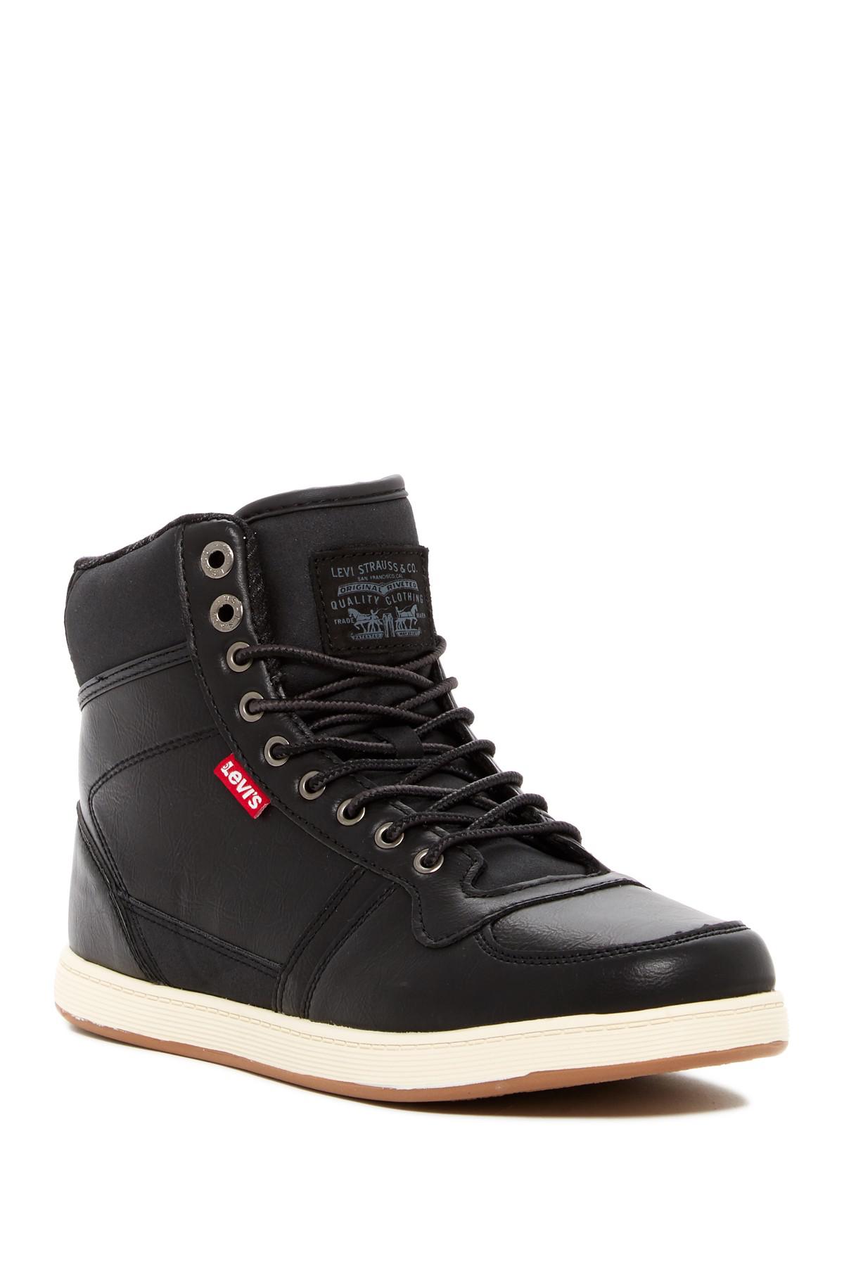levi's black high top shoes