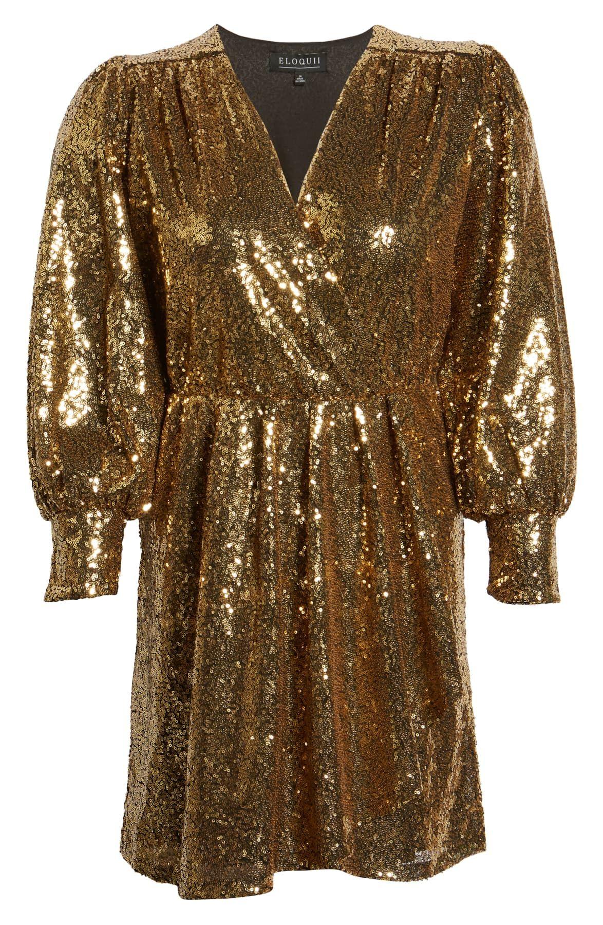 sequin puff sleeve