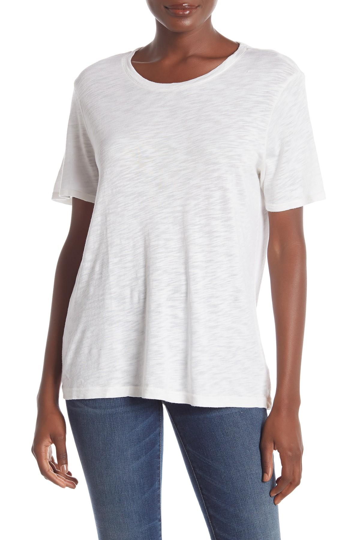 Lyst - Splendid Slub Knit Crew Neck T-shirt in White