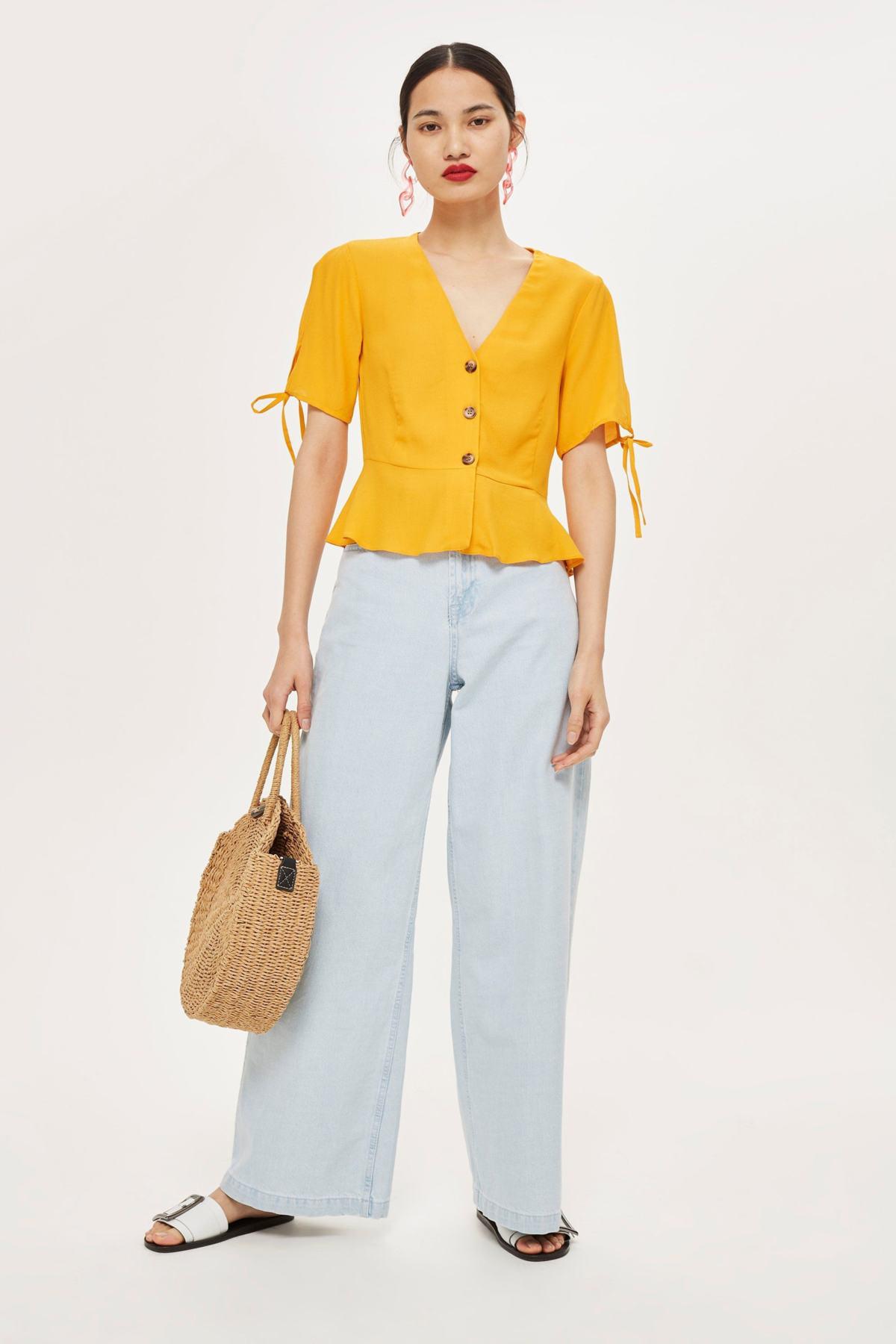 topshop yellow blouse