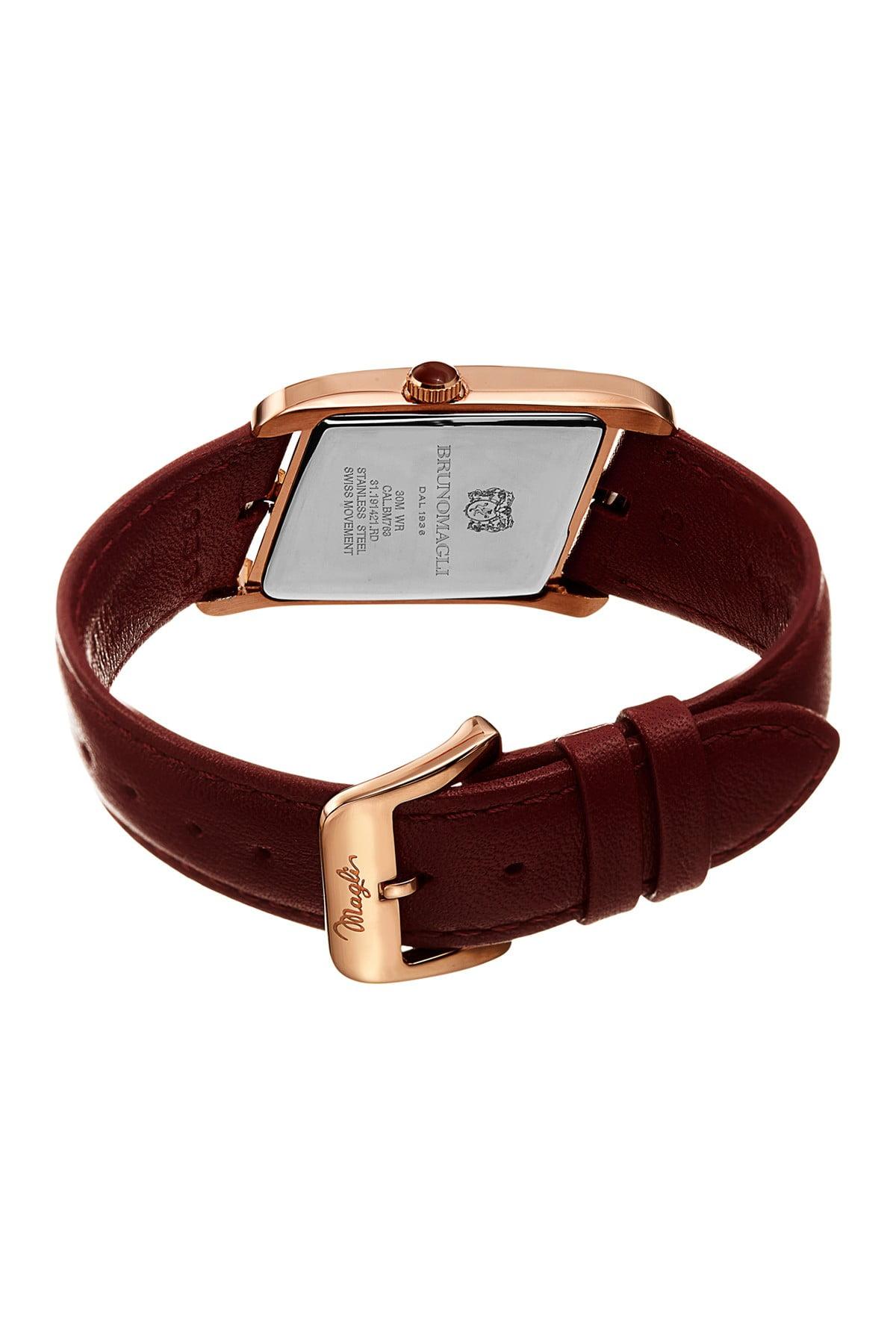 Bruno Magli Women's Sofia 1421 Asymmetrical Case Leather Strap Watch, 24mm  | Lyst