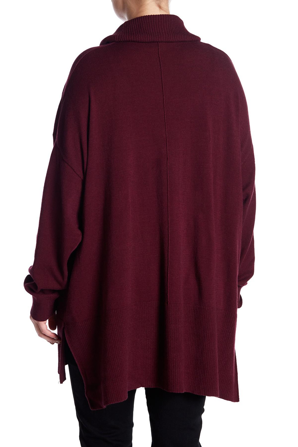 Lyst Cable & Gauge Cowl Neck Pullover Sweater (plus Size) in Purple