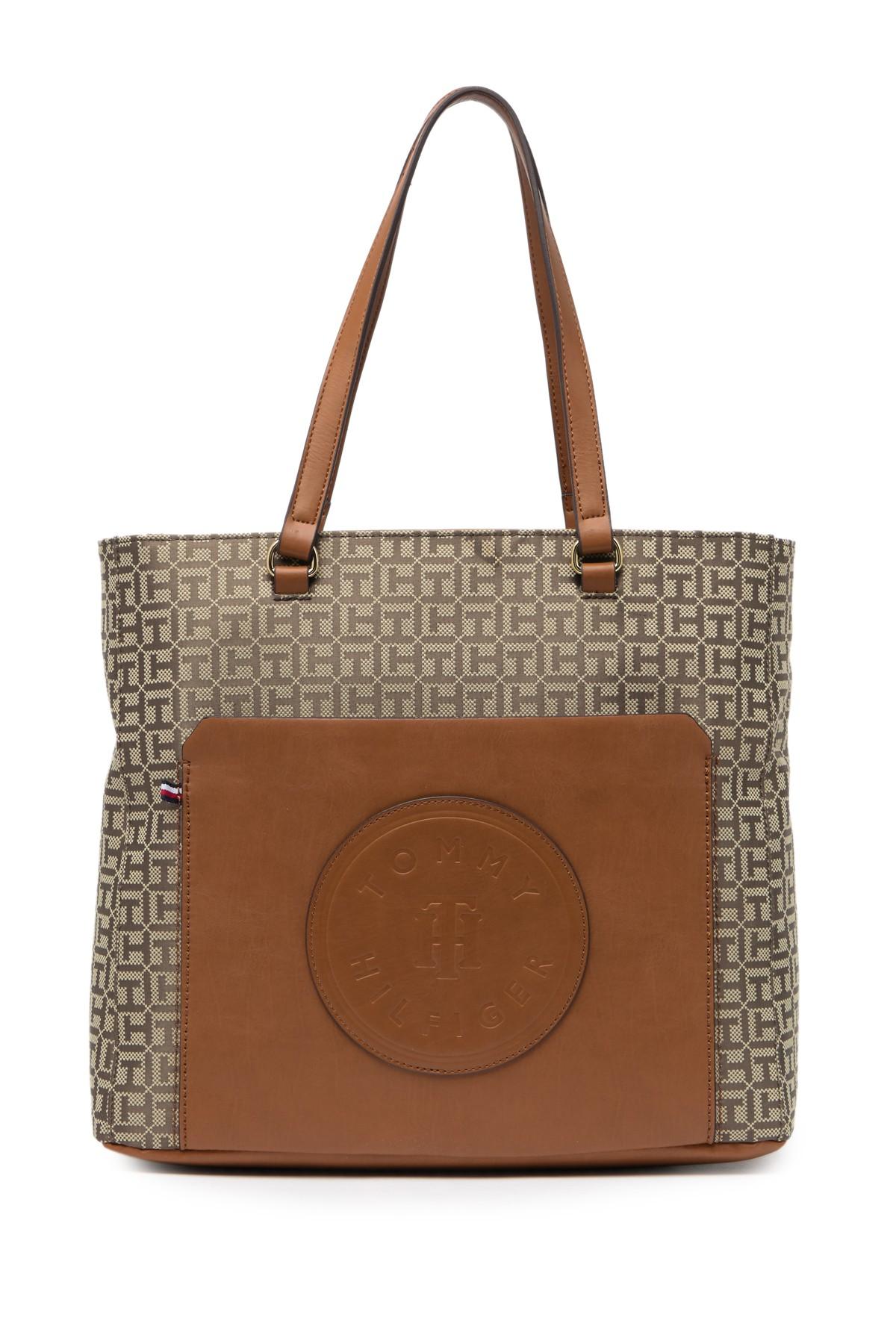 tommy hilfiger monogram tote bag