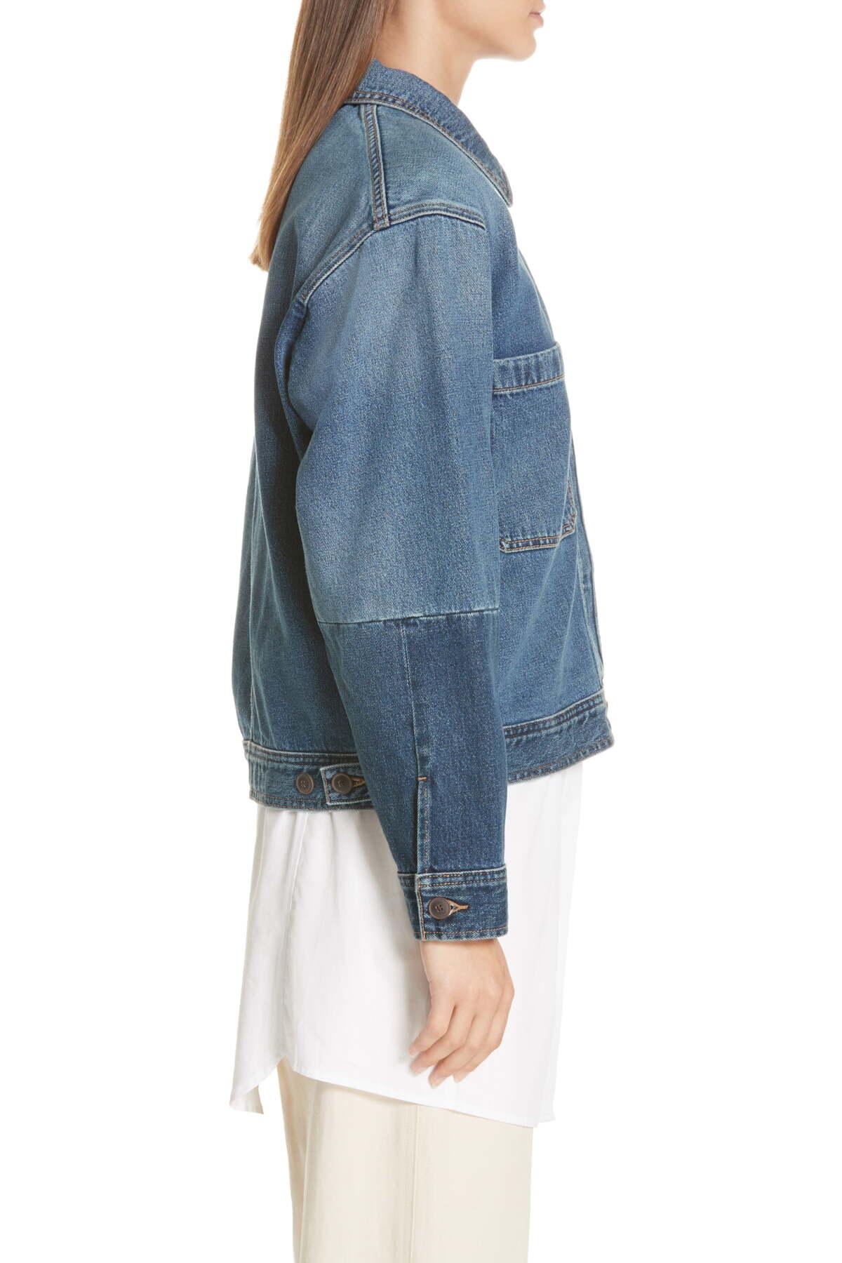 vince cropped denim jacket