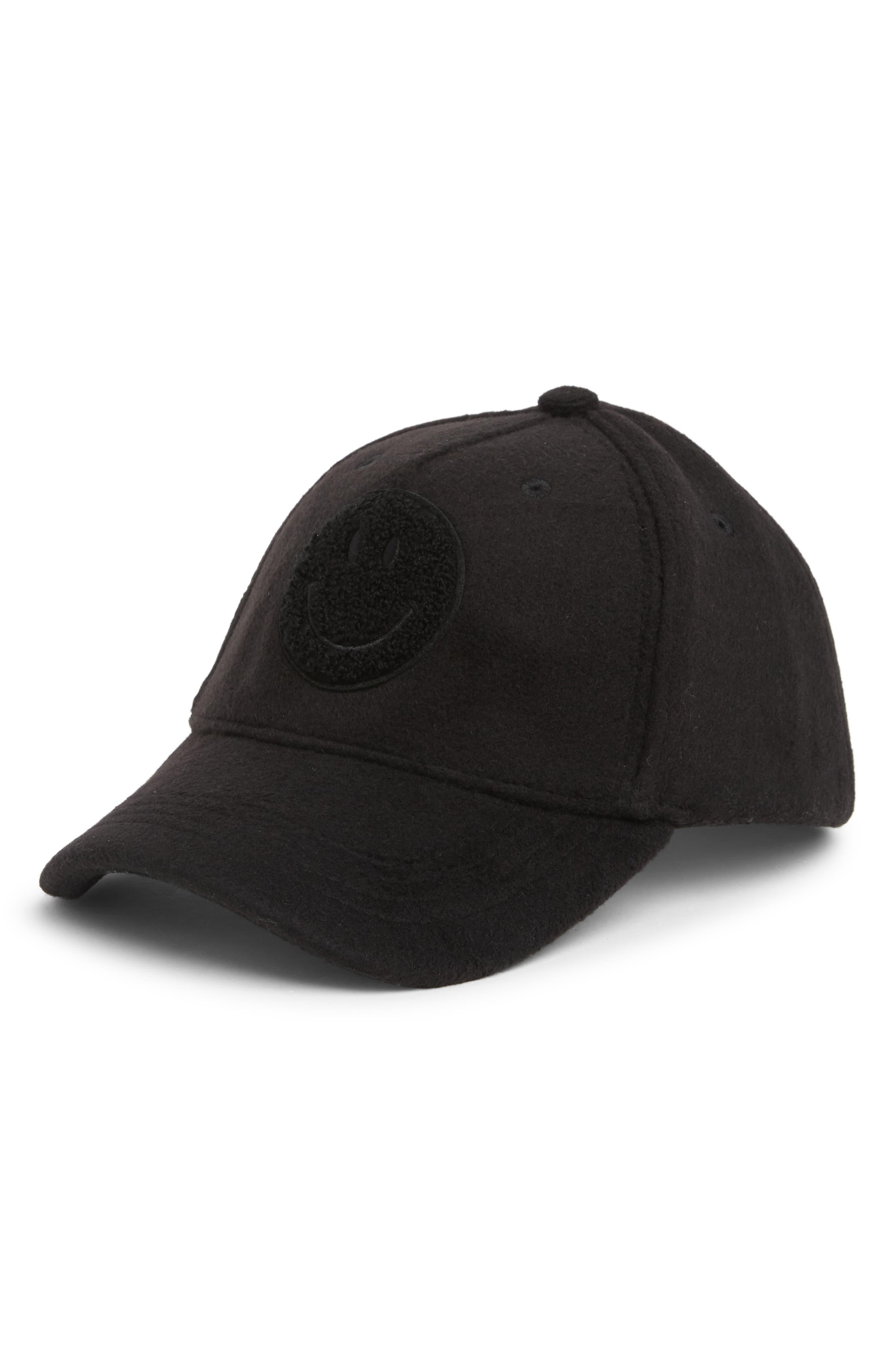 Steve Madden Smiley Brushed Baseball Cap in Black Lyst
