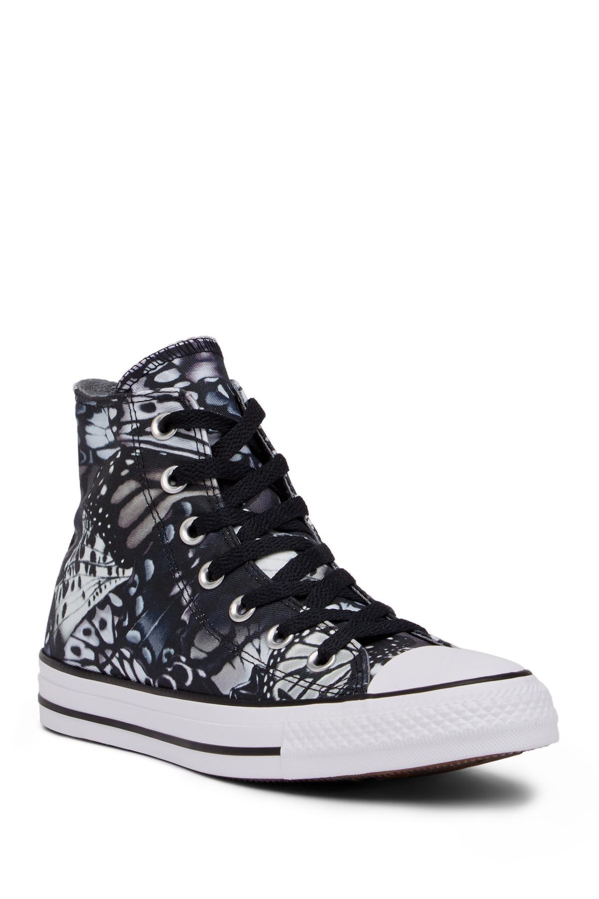 Converse Canvas Chuck Taylor All Star High Top Butterfly Graphic Sneaker in  Black - Lyst