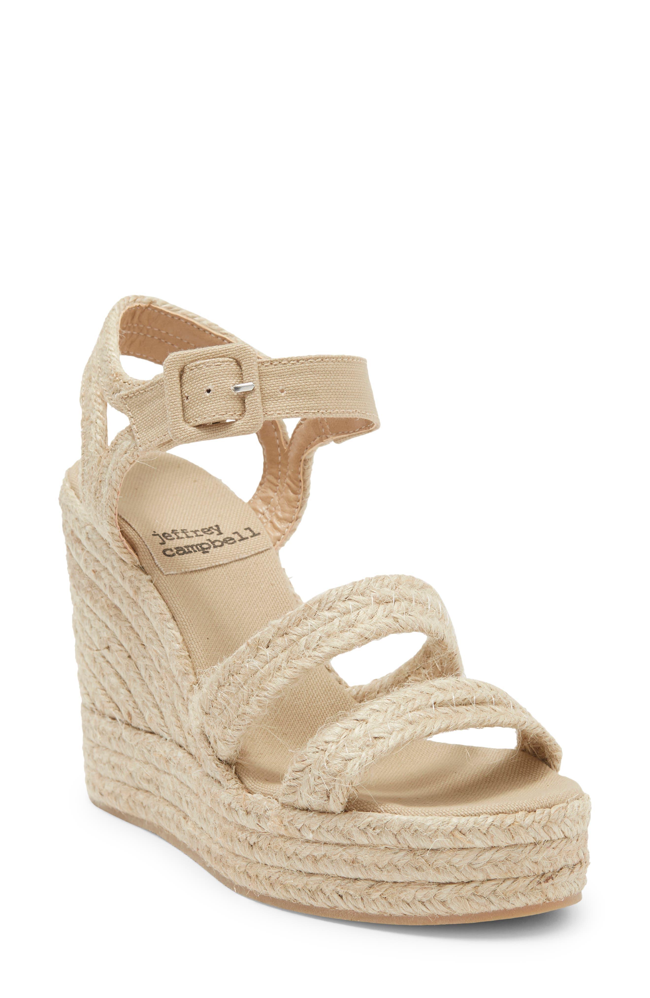 Jeffrey Campbell Elaina Platform Wedge Espadrille Sandal in Natural | Lyst