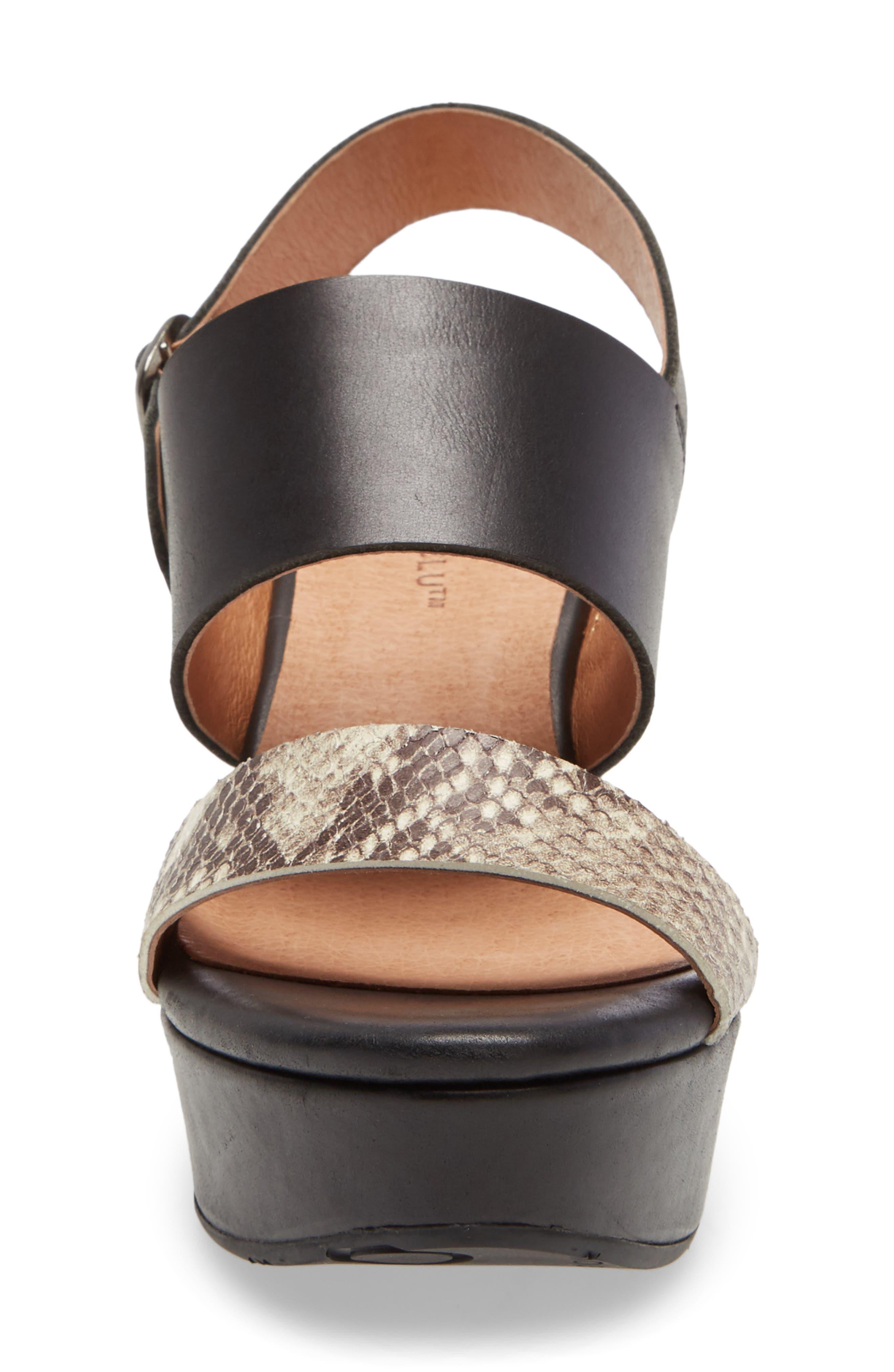 Chocolat Blu Wallace Platform Wedge Slingback Sandal In Black Leather At Nordstrom Rack Lyst