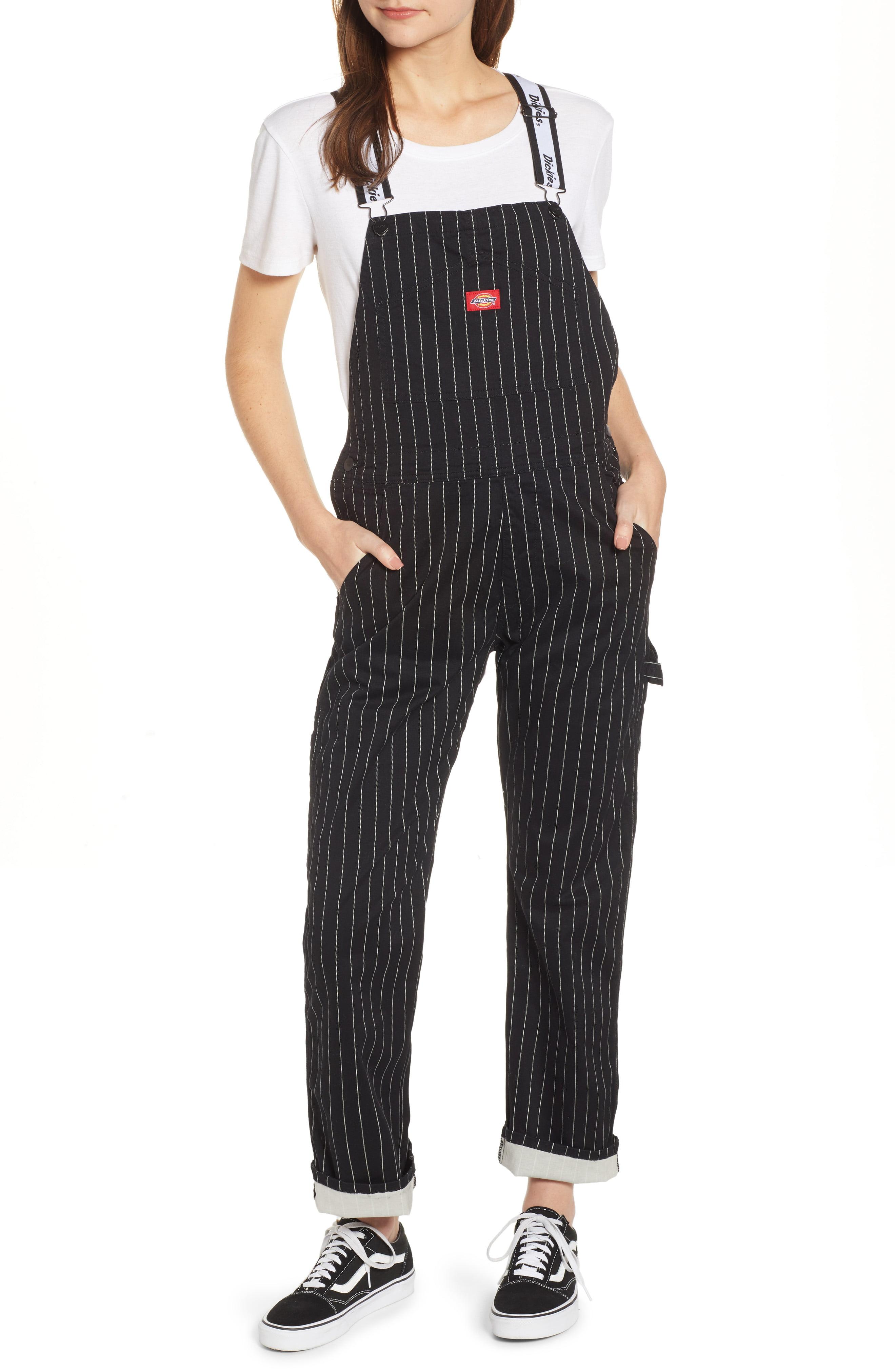 Dickies Pinstripe Stretch Twill Overalls In Black At Nordstrom Rack | Lyst