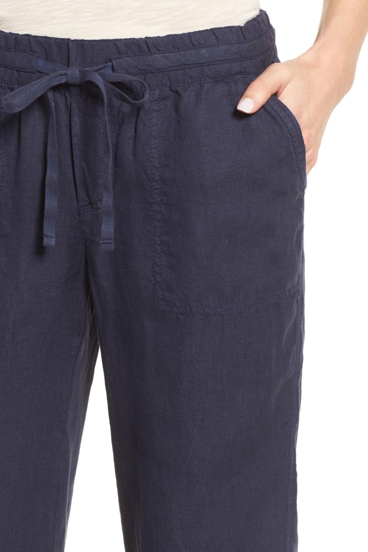 Caslon (r) Drawstring Linen Pants (regular & Petite) in Blue - Lyst