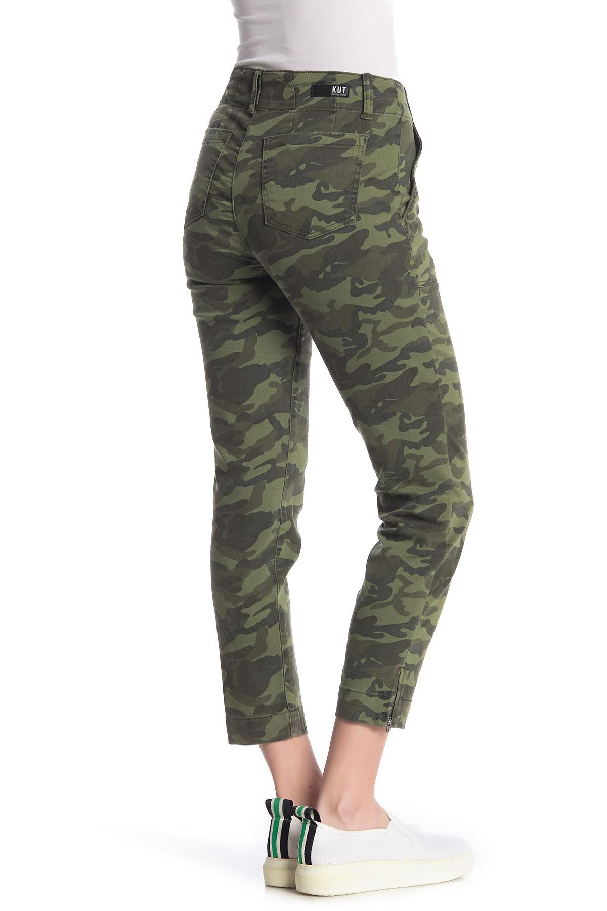 Kut From The Kloth Reese Camo Ankle Straight Leg Pants in Green | Lyst