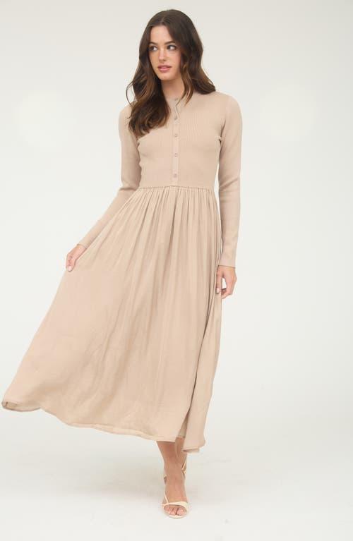knee length dresses for ladies Maya Dusty Blue Embellished Long Sleeve Maxi Dress – Maya Deluxe