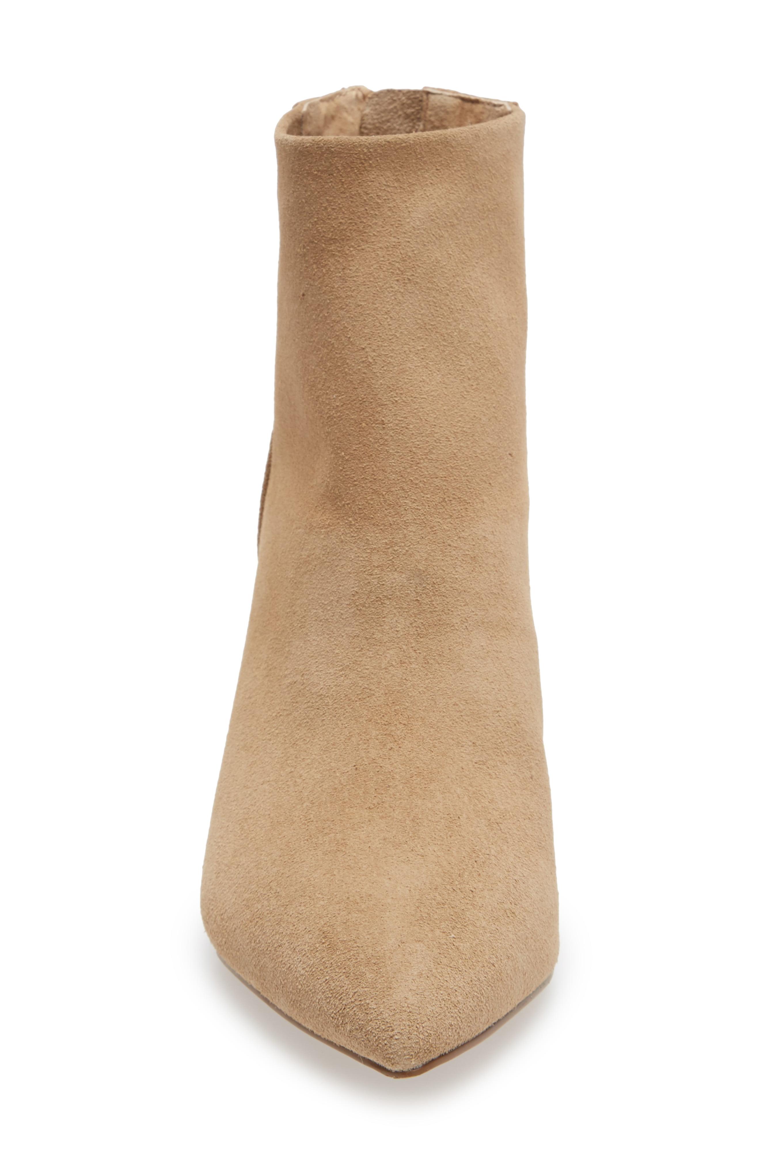 tan suede pointed toe booties