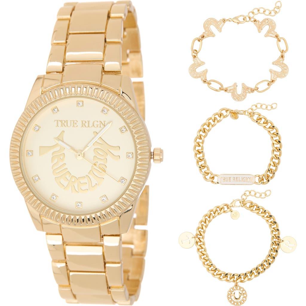 TRUE RELIGION 4-Piece Status Arched Watch & Bracelet Set in  display picture 1