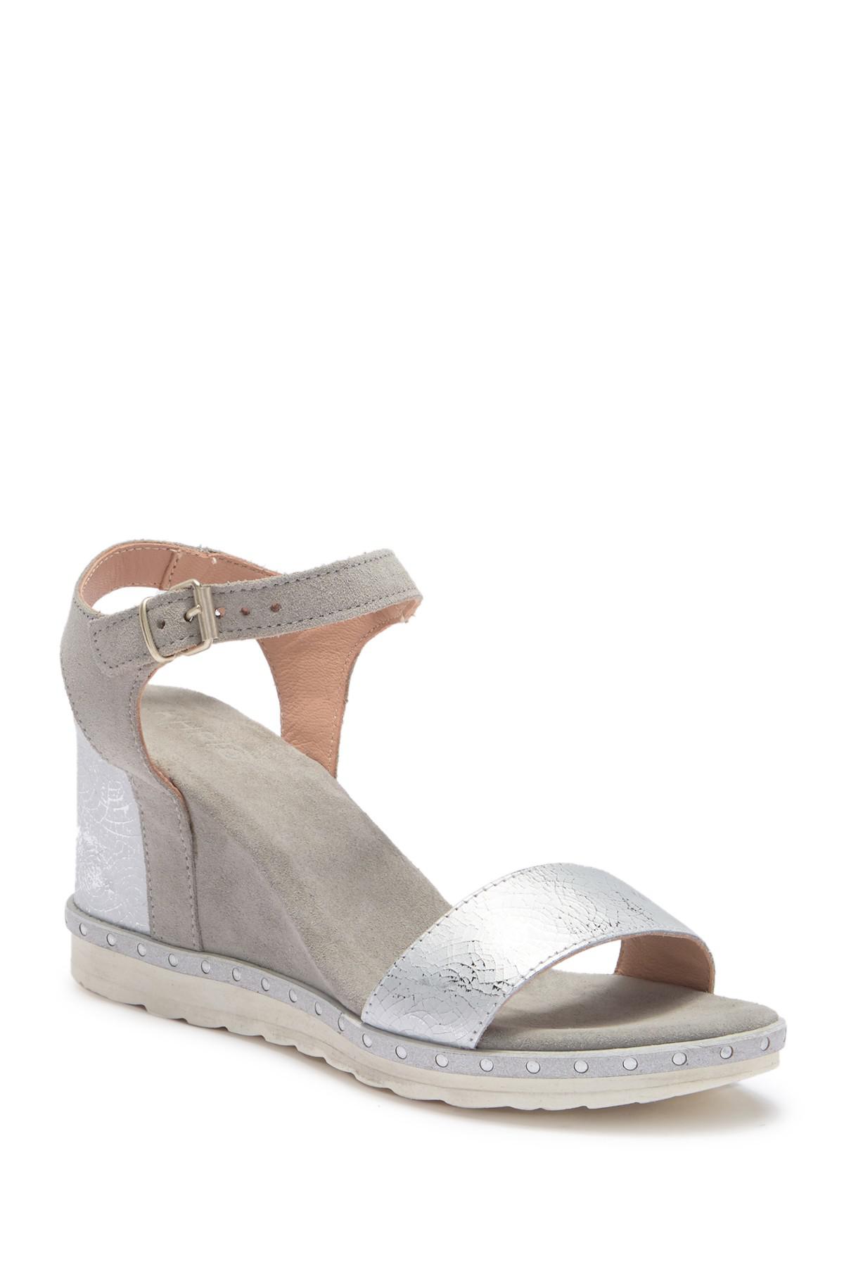 Khrio Leather Contrast Wedge Sandal - Lyst