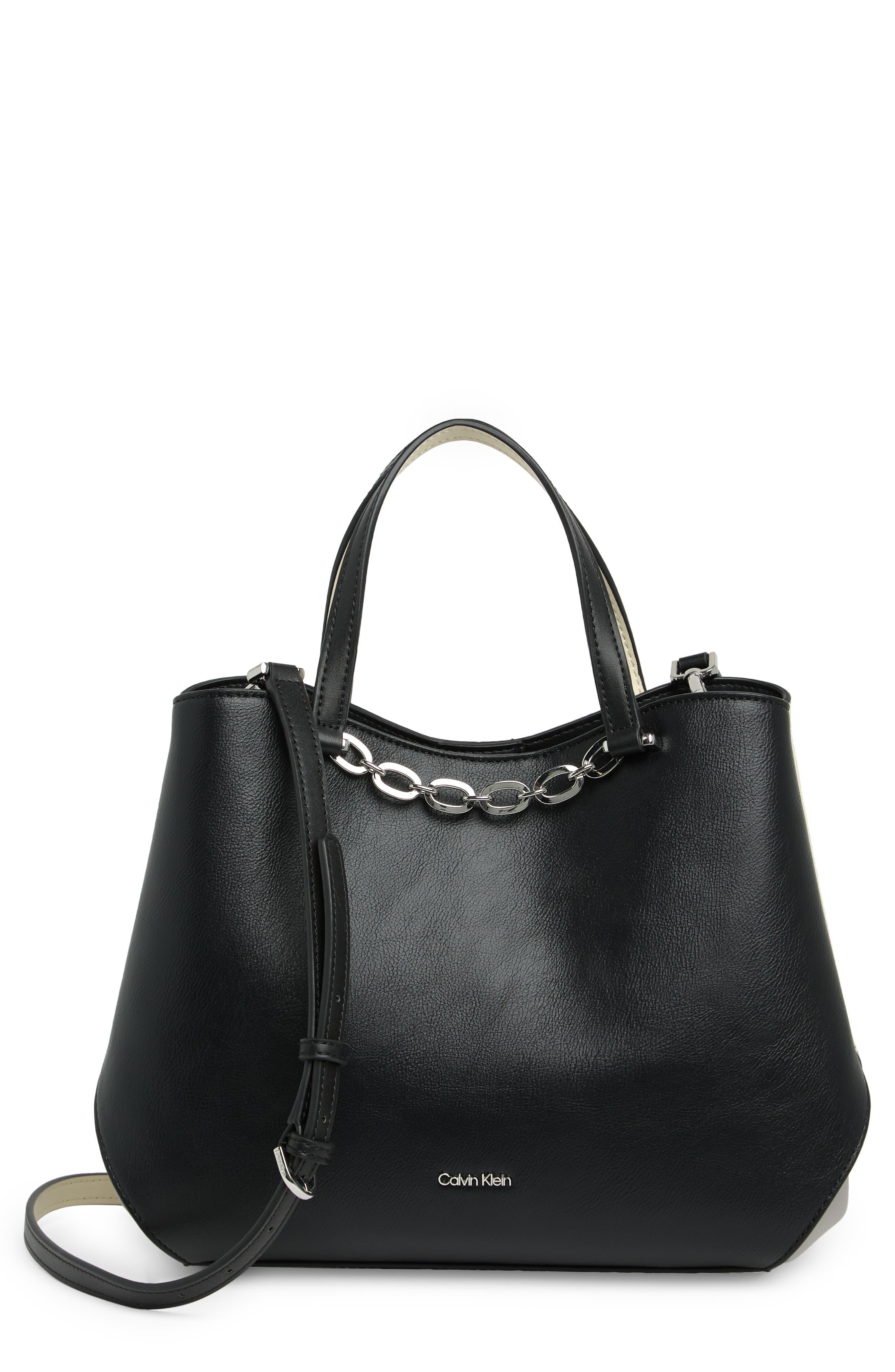 Calvin Klein Noelle Sugar Satchel Bag in Black | Lyst