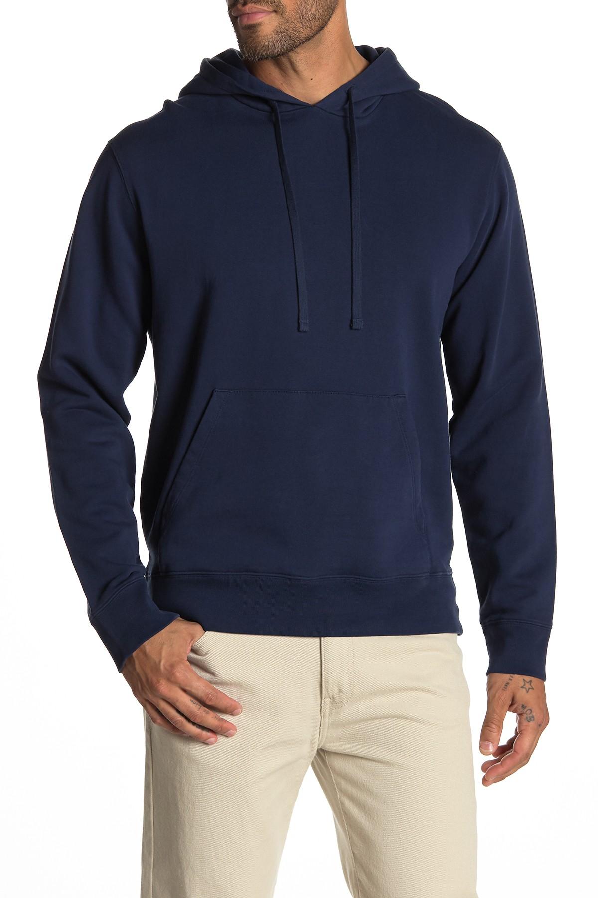 Vince Cotton Slim Fit Pullover Hoodie in Blue for Men Lyst