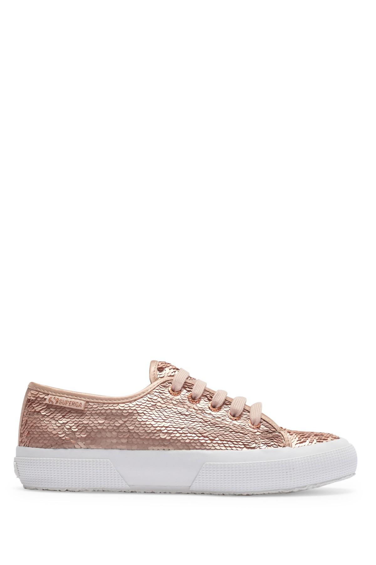 superga rose gold sequin
