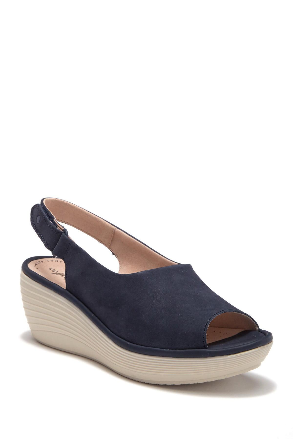 Clarks Reedly Shaina Wedge Sandal in Blue | Lyst