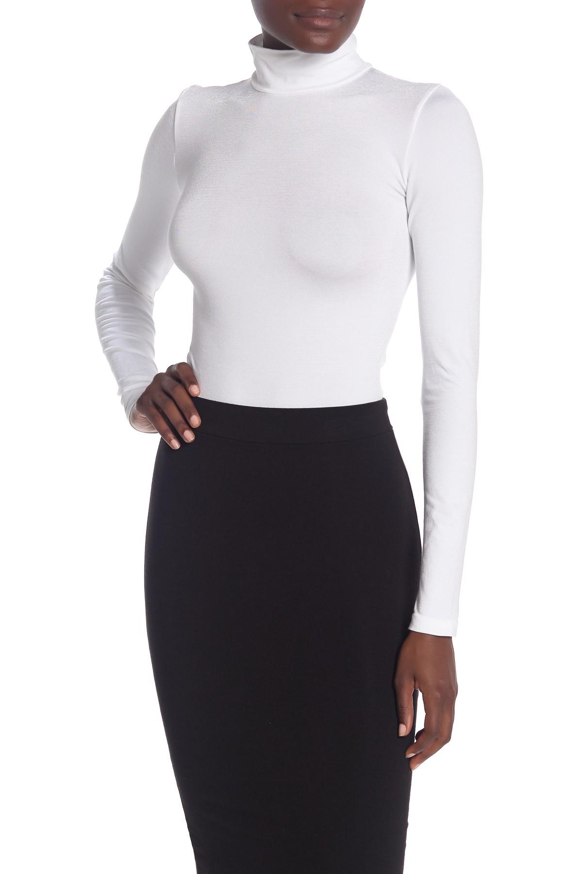 Wolford Turtleneck Long Sleeve Bodysuit in White Lyst