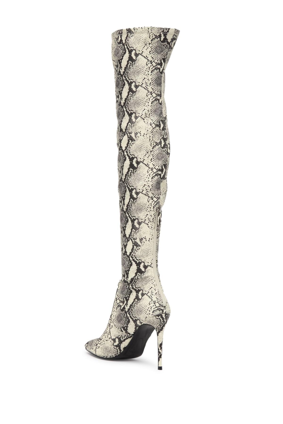 Steve Madden Domain Snake Print Over-the-knee Stiletto Boots | Lyst