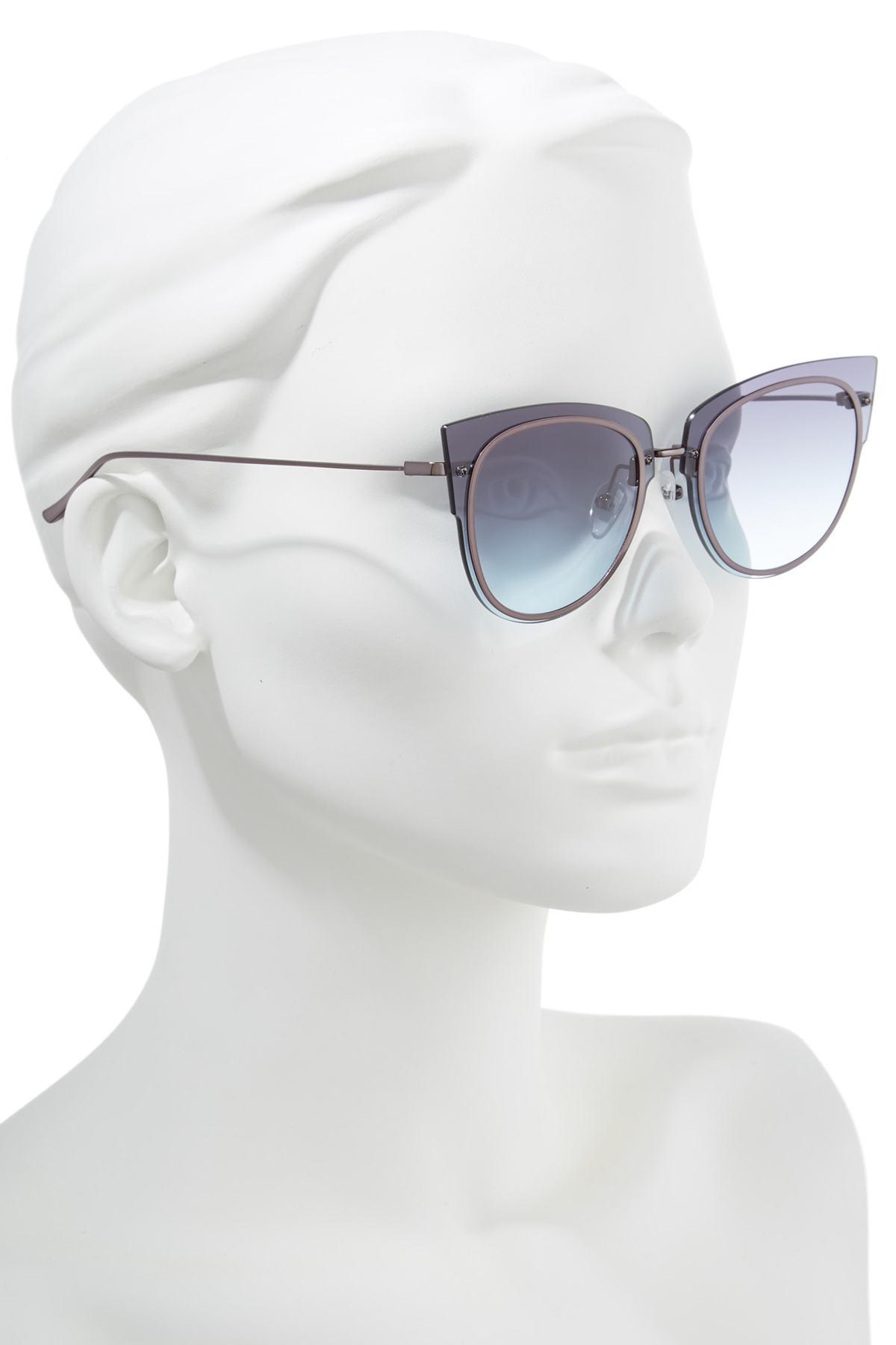 DIFF X Demi Lovato Demi 50mm Rimless Cat Eye Sunglasses in Metallic Lyst