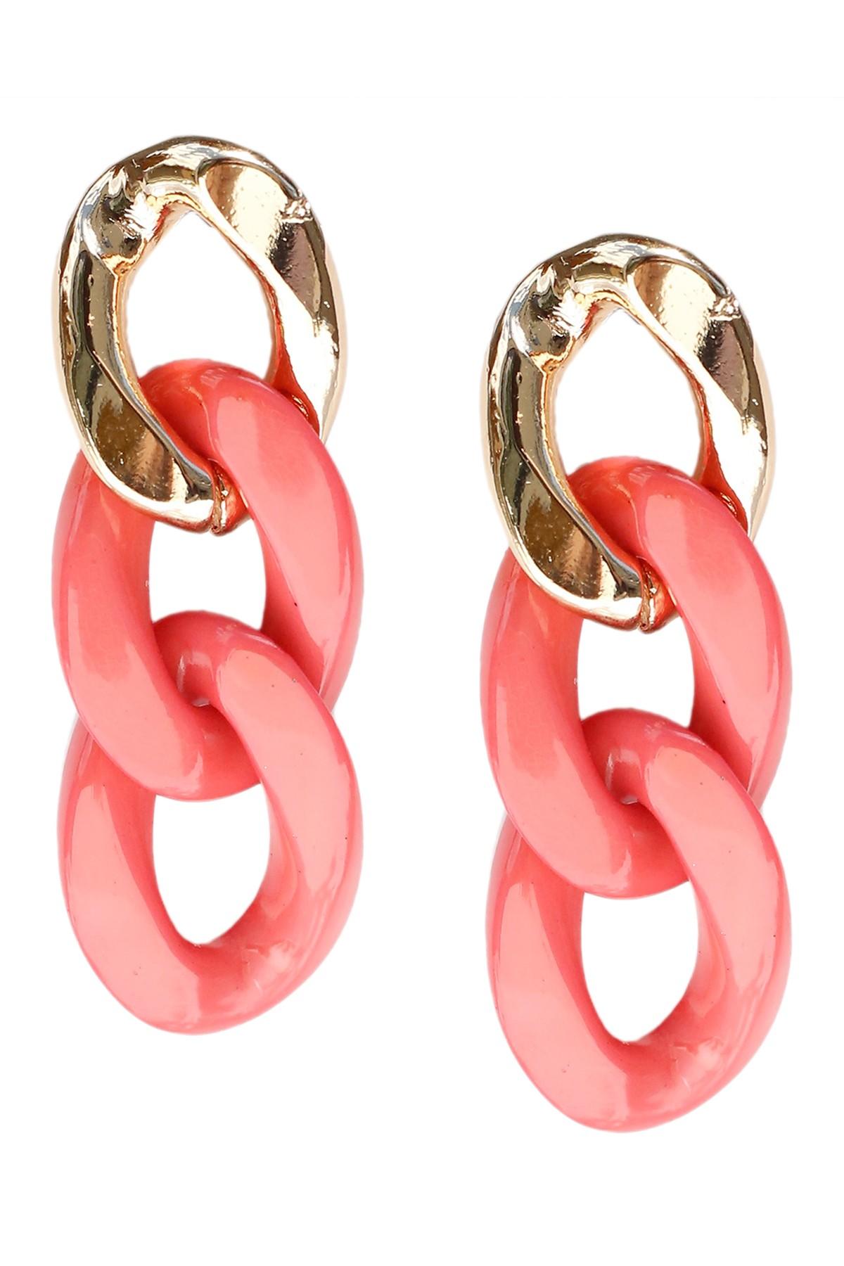 Jardin Synthetic Colorblock Curb Chain Link Drop Earrings Lyst
