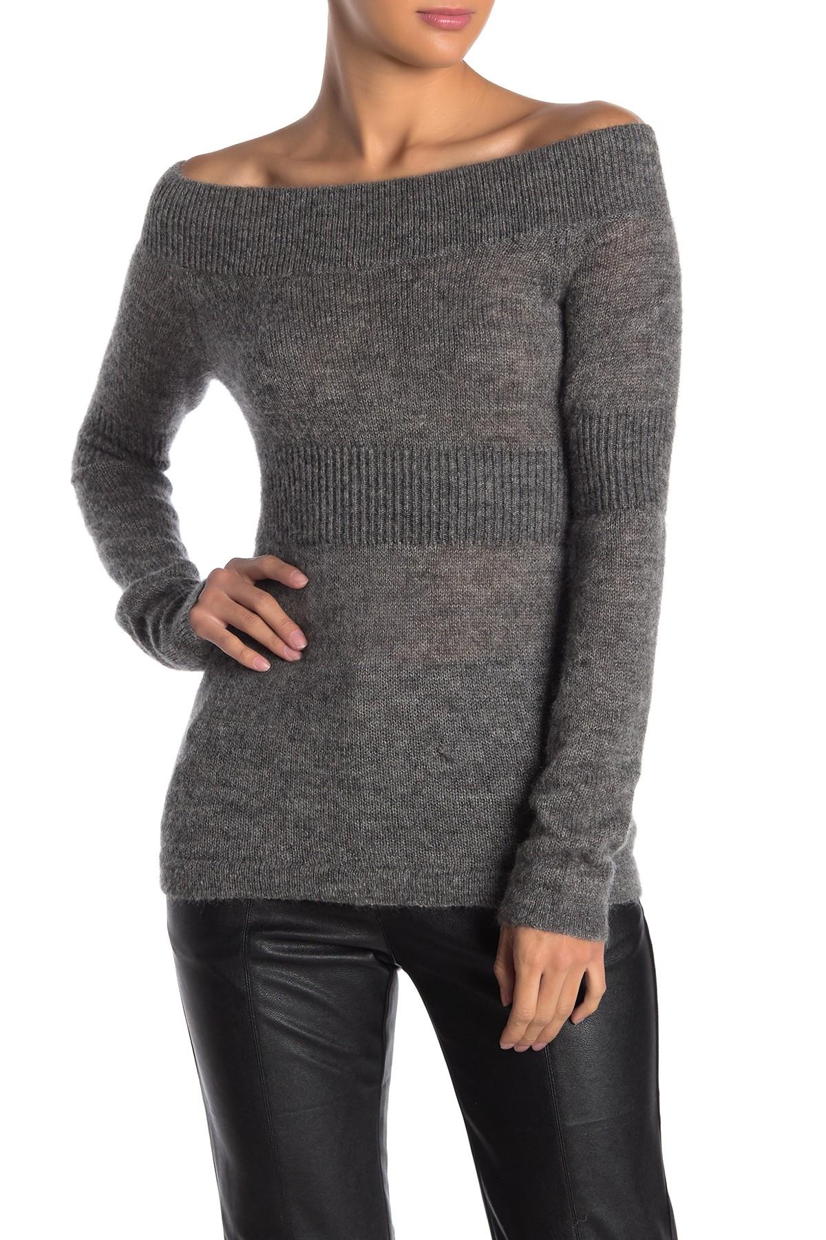 all saints off the shoulder sweater