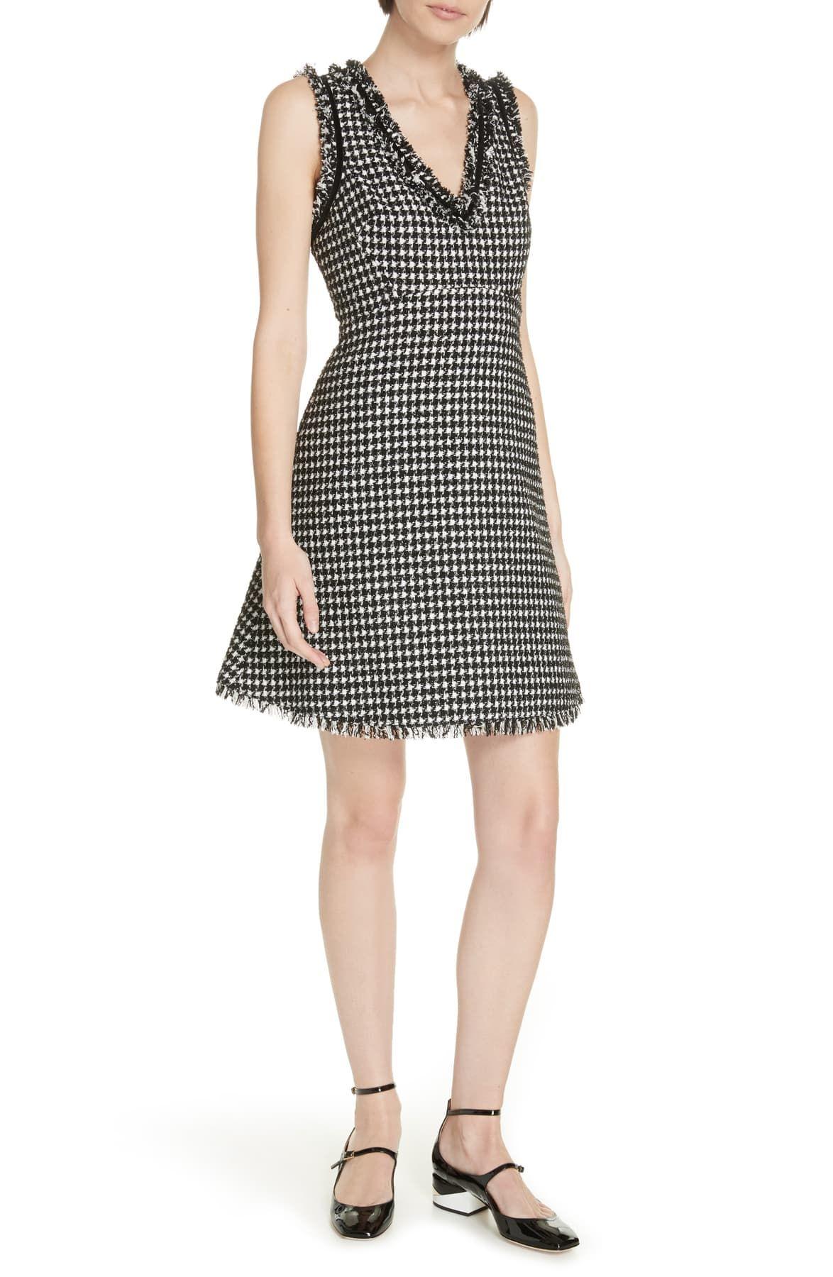 kate spade flutter sleeve tweed dress