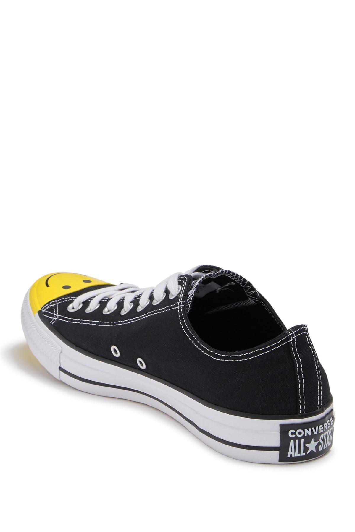 forvrængning Specialisere Erobring Converse Chuck Taylor All Star Ox Yellow Smiley Face Toe Low Top Sneaker in  Black for Men | Lyst