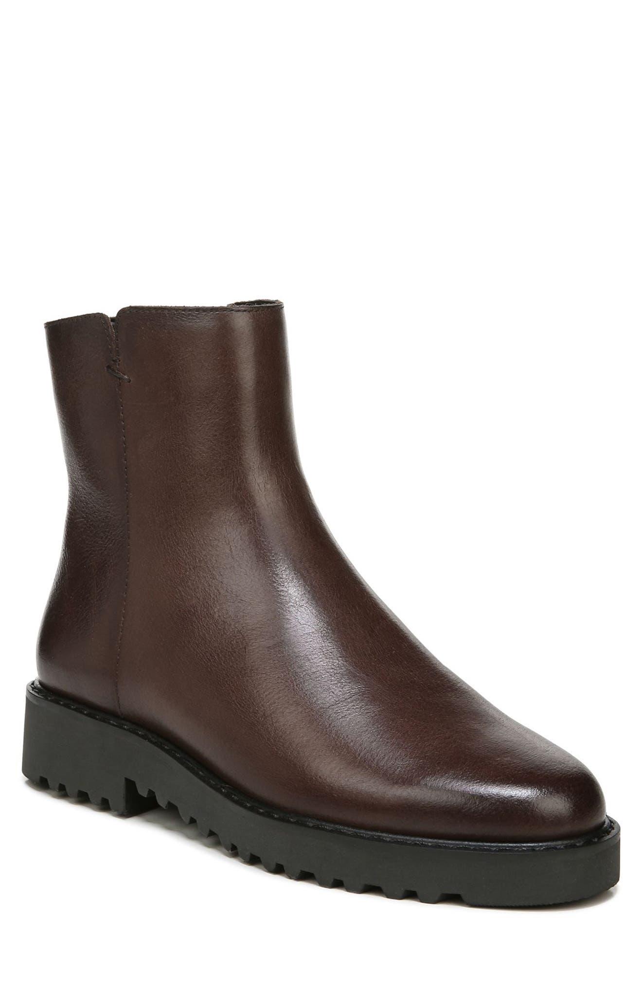 Franco Sarto Cassie Leather Boot In Brown At Nordstrom Rack | Lyst